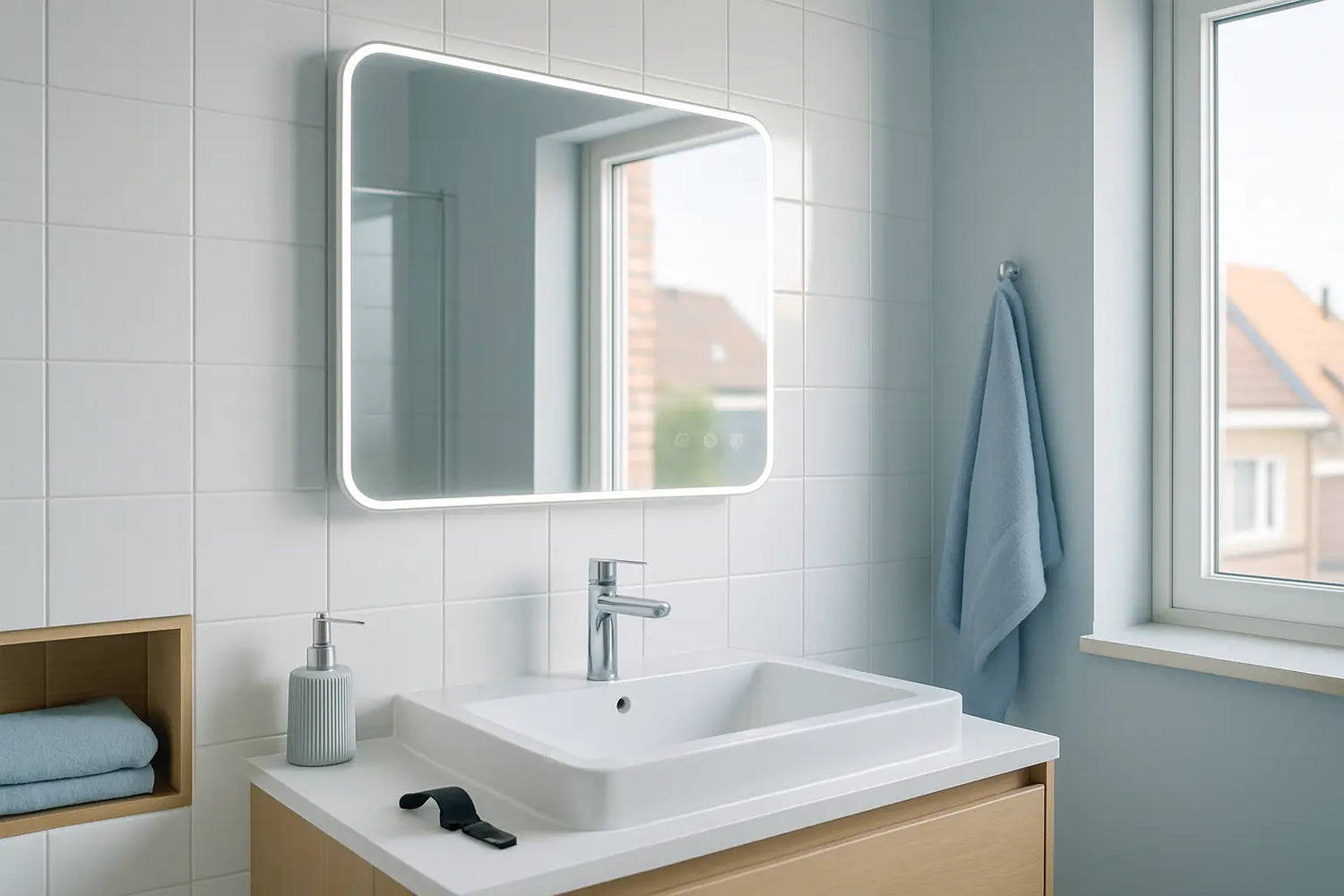 Quel type de miroir est utilisé dans une salle de bain ?