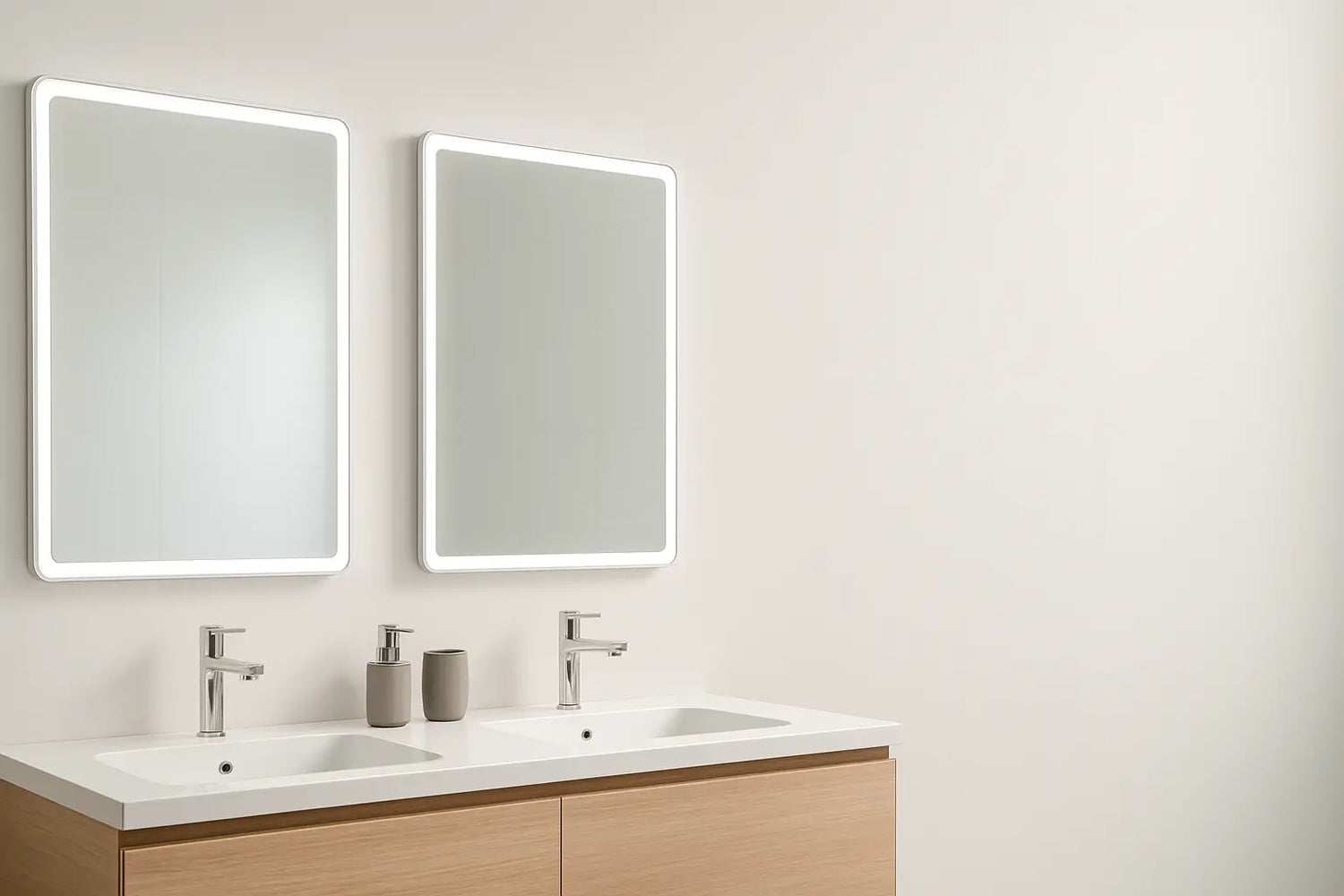 Quel miroir de salle de bains convient pour un lavabo double ?
