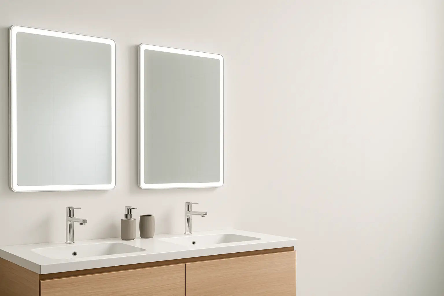 Quel miroir de salle de bains convient pour un lavabo double ?