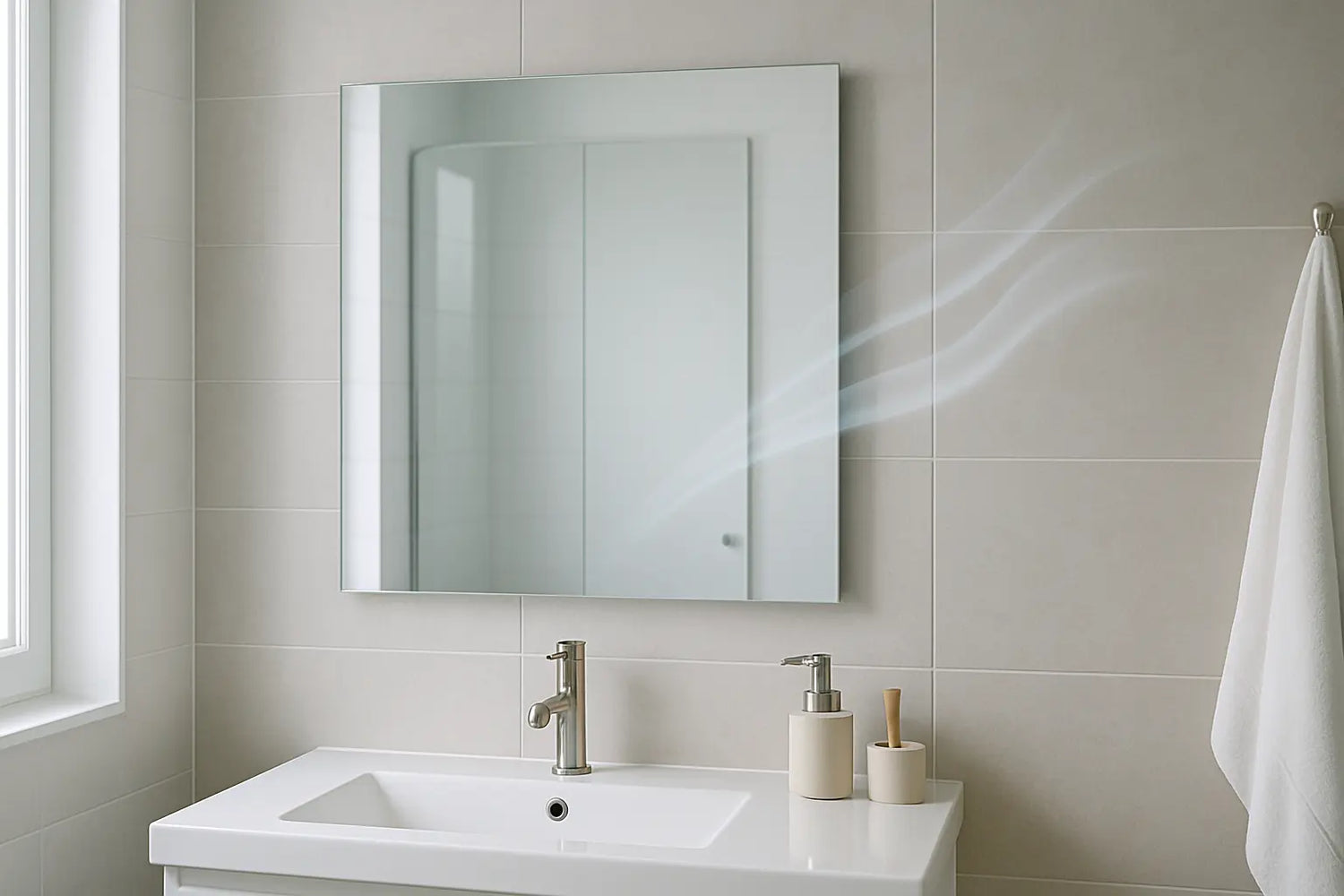 La ventilation (WTW) aide-t-elle contre les miroirs de salle de bains embués?