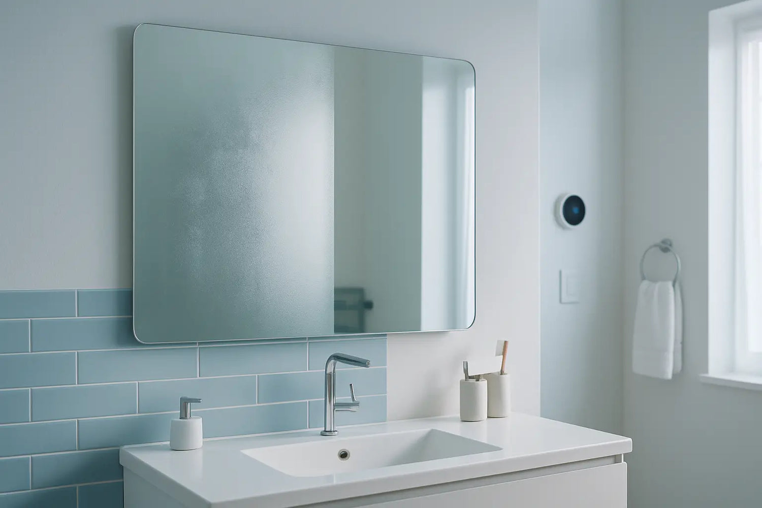 Quelle buée sur le miroir disparaît le plus vite après la douche ?