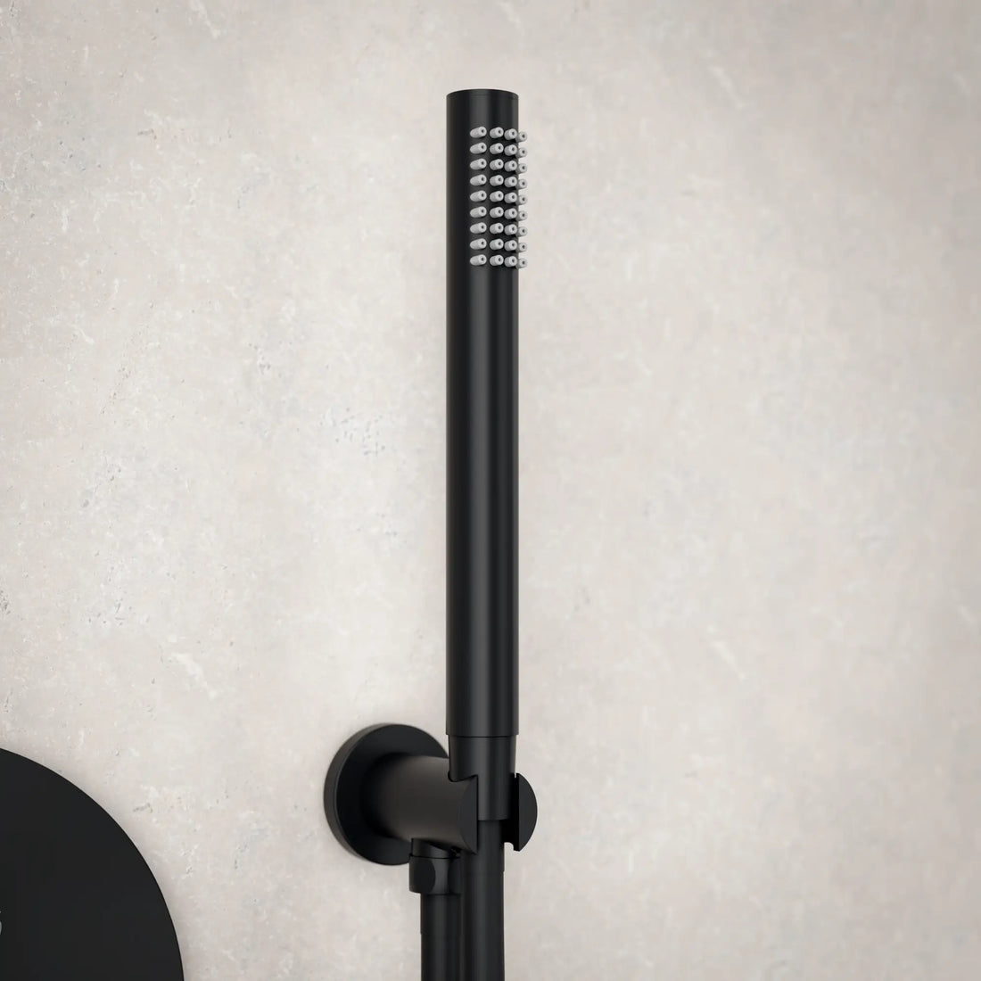Douche de pluie encastrée Riva - noir mat avec robinet thermostatique - 25 cm