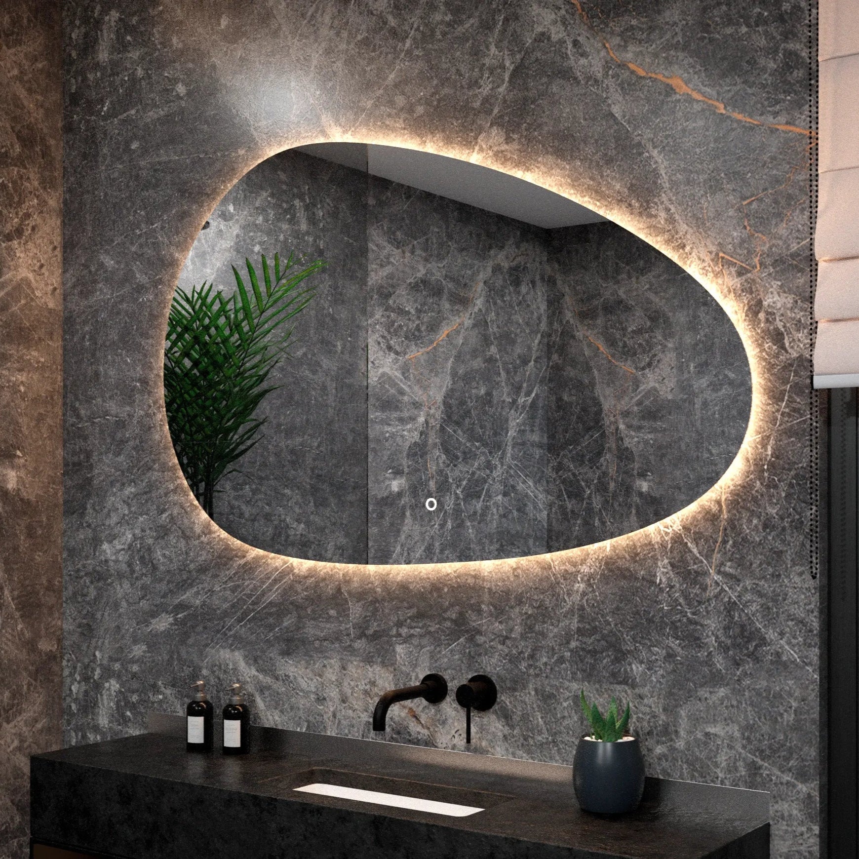 Miroir de salle de bains - 150x93cm Asymétrique - Sans cadre