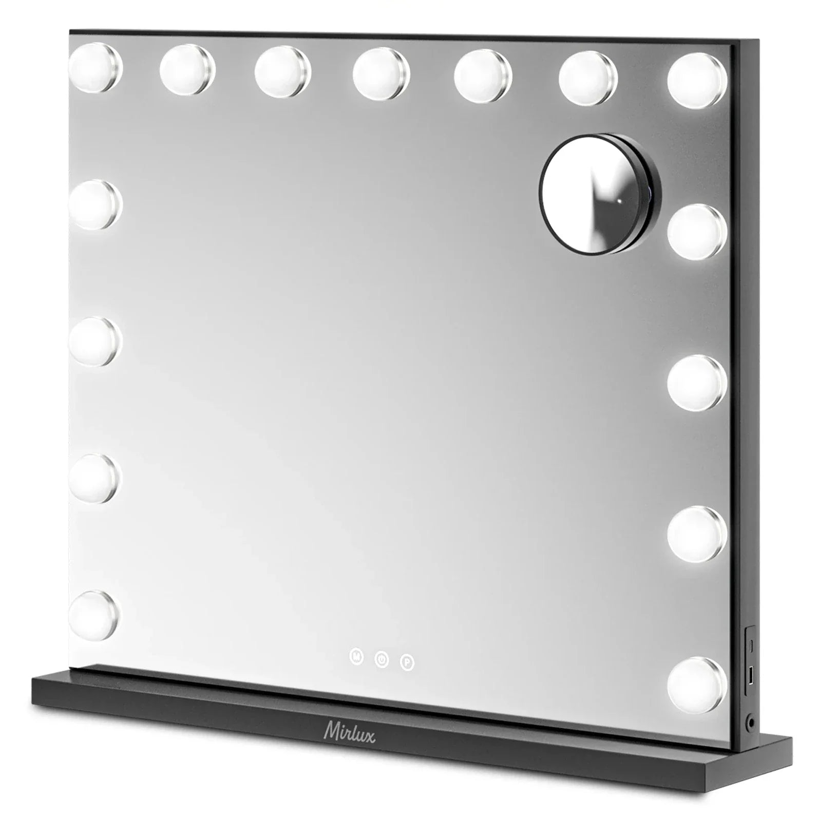 Miroir Hollywood - Enceintes Bluetooth - 58x48cm - Noir