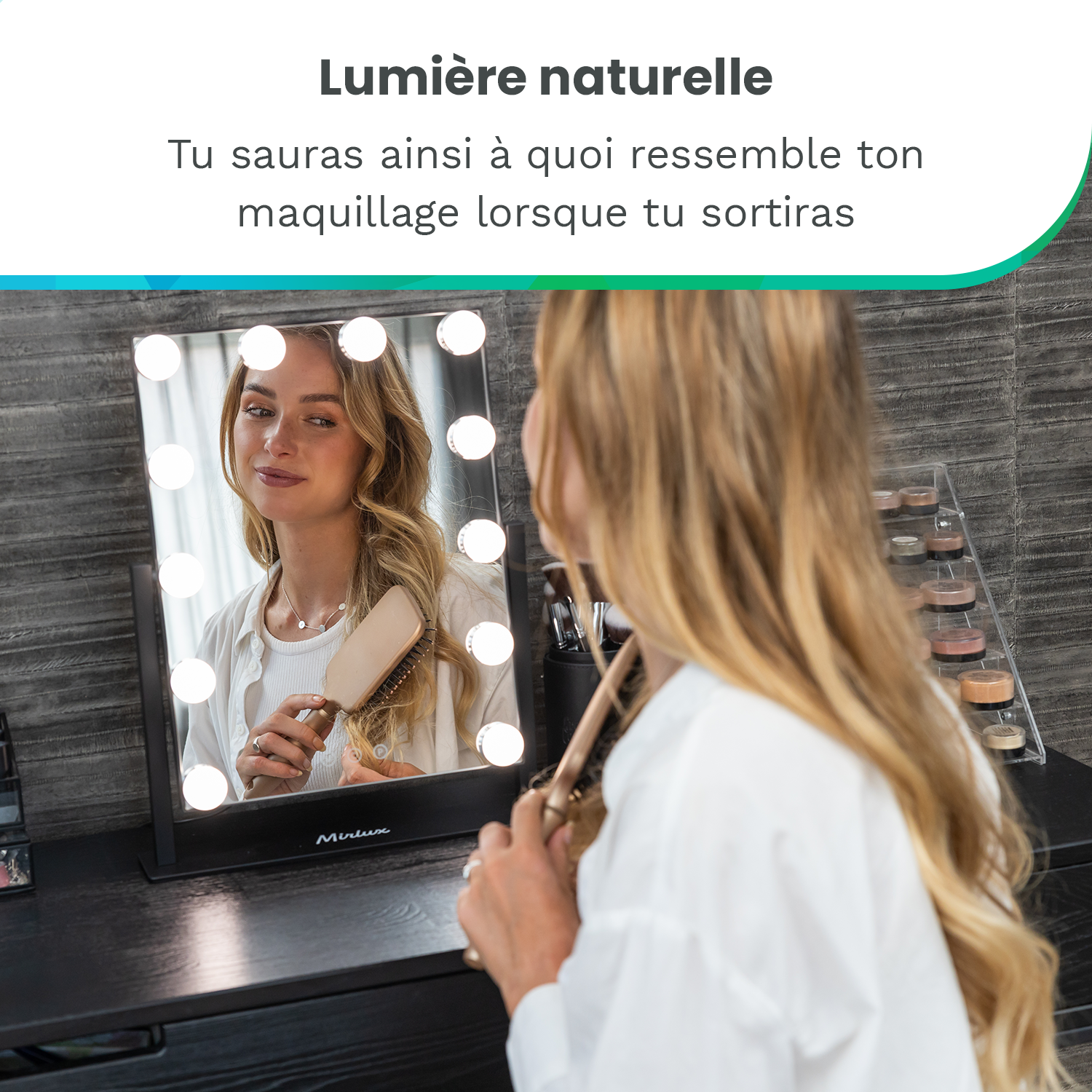 Miroir Hollywood - 44x30cm - Noir