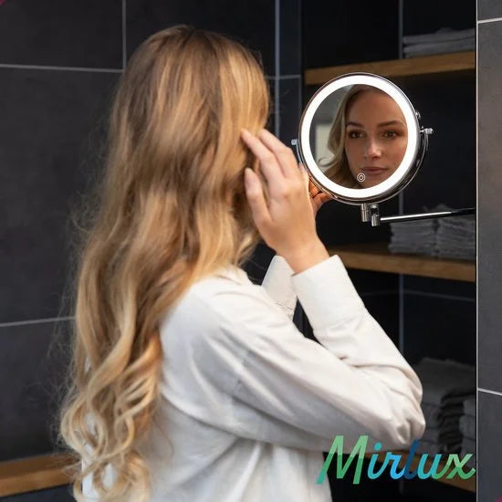 Miroir de maquillage - Rechargeable - Chrome - Grossissement 1-7x