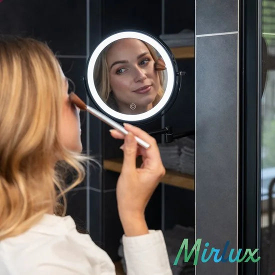 Miroir de maquillage - Rechargeable - Noir - Grossissement 1-5x