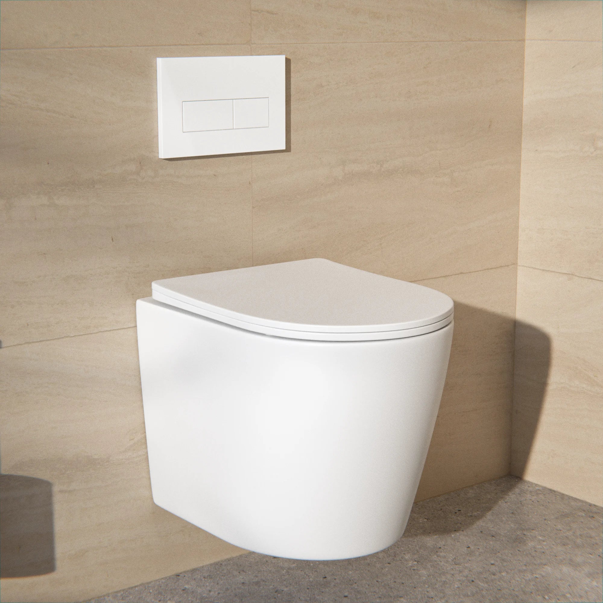 WC suspendu Varo - Sans Bride - Abattant Soft-Close - Blanc Mat