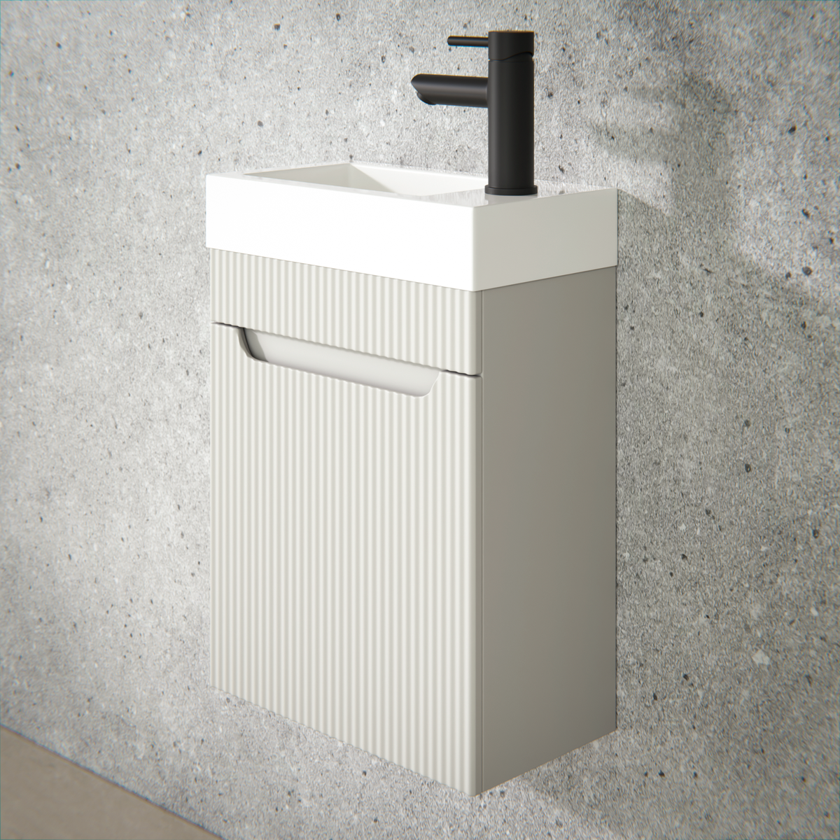 meuble de salle de bain Vivo - 40cm - Taupe - lavabo Blanc