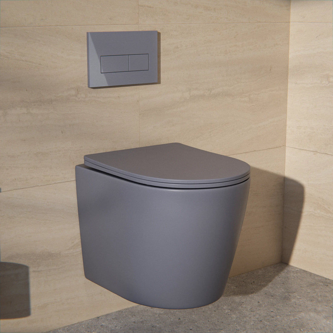 WC Suspendu Varo - Sans Bride - Abattant Soft-Close - Gris