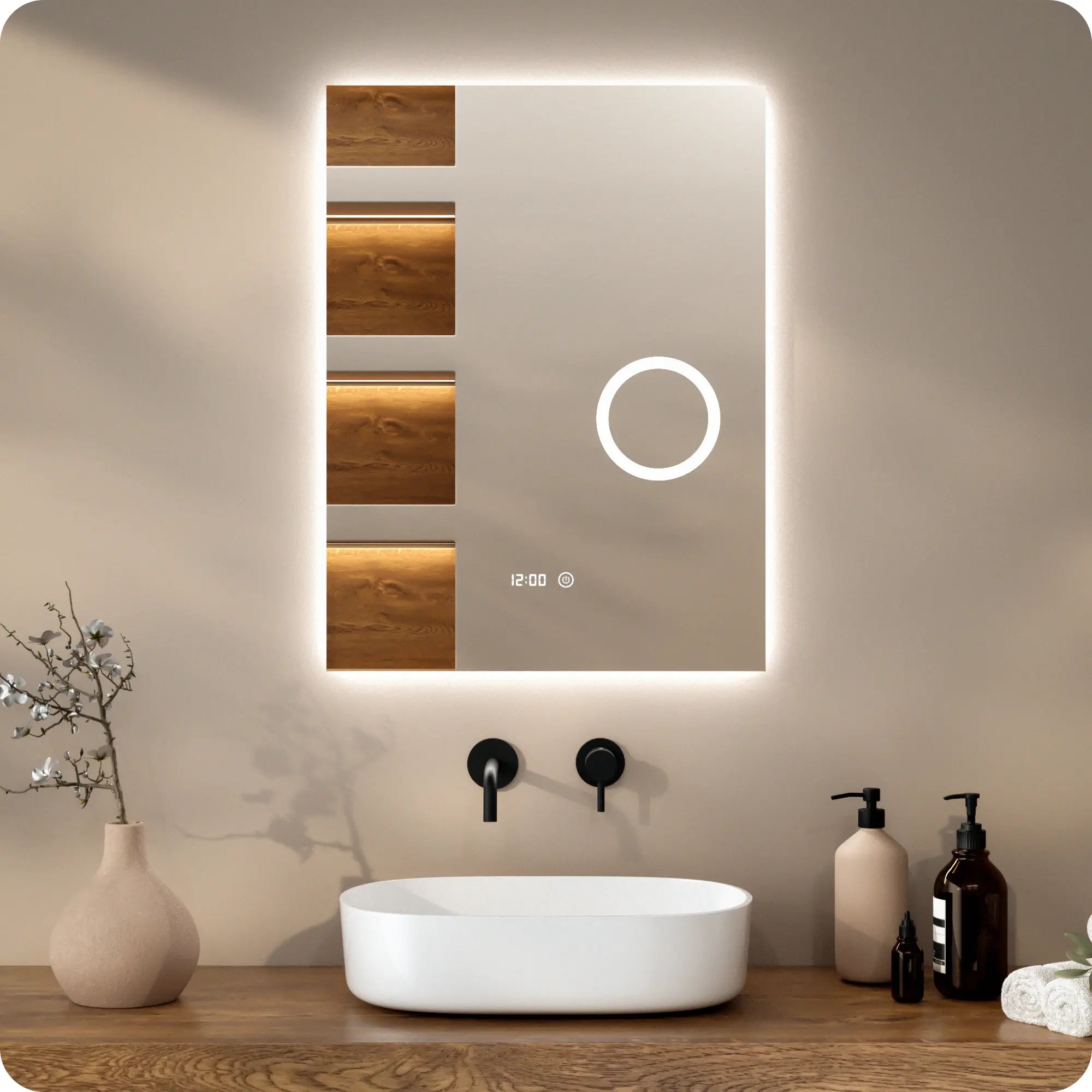 miroir de salle de bain - 60x80 cm - Rectangulaire - Sans Cadre