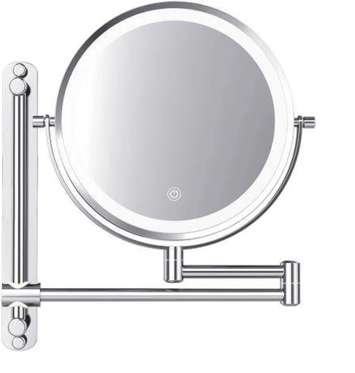 Miroir de maquillage - Rechargeable - Chrome - Grossissement 1-7x