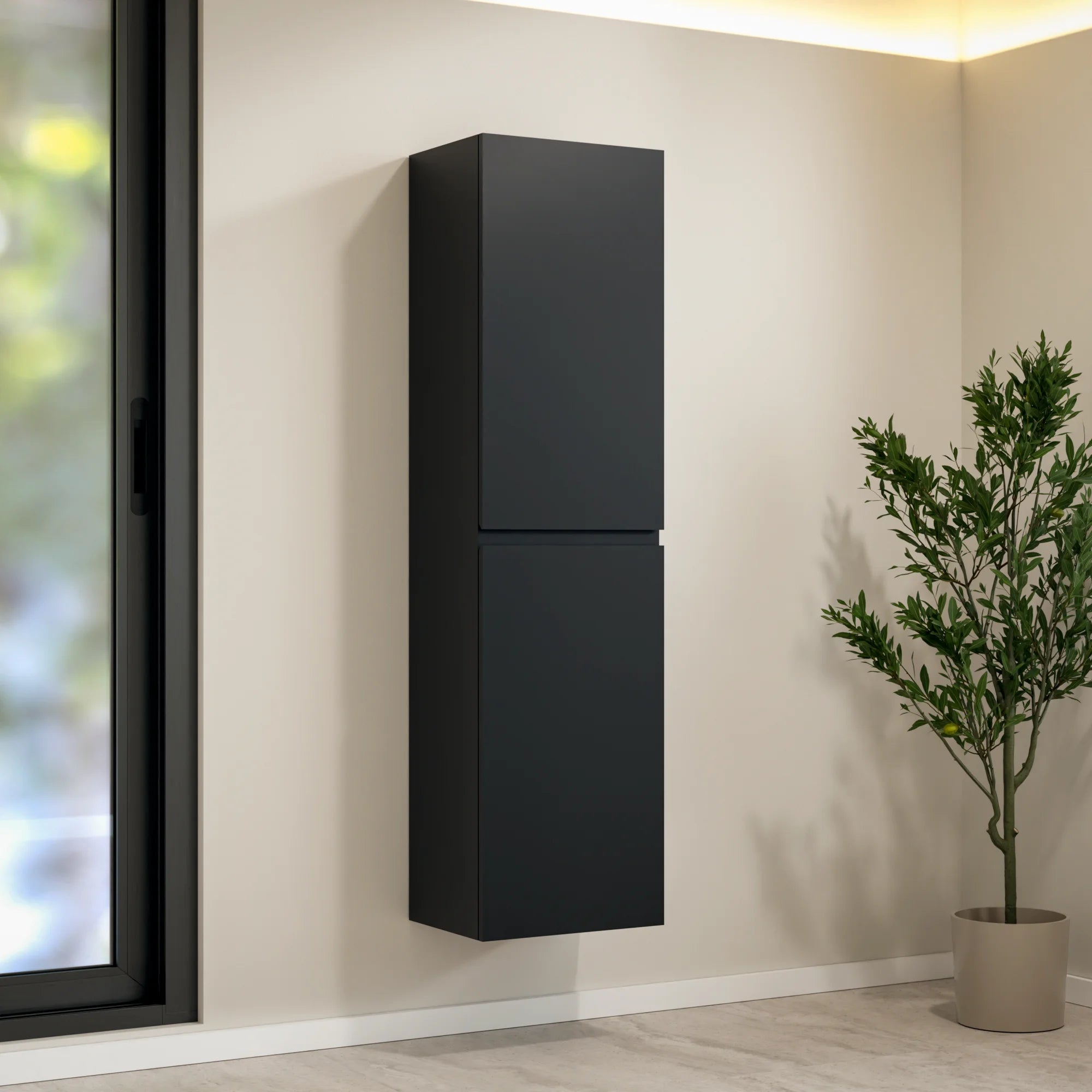 Armoire à colonnes Ruvo - 150cm - Noir Mat - Précommander