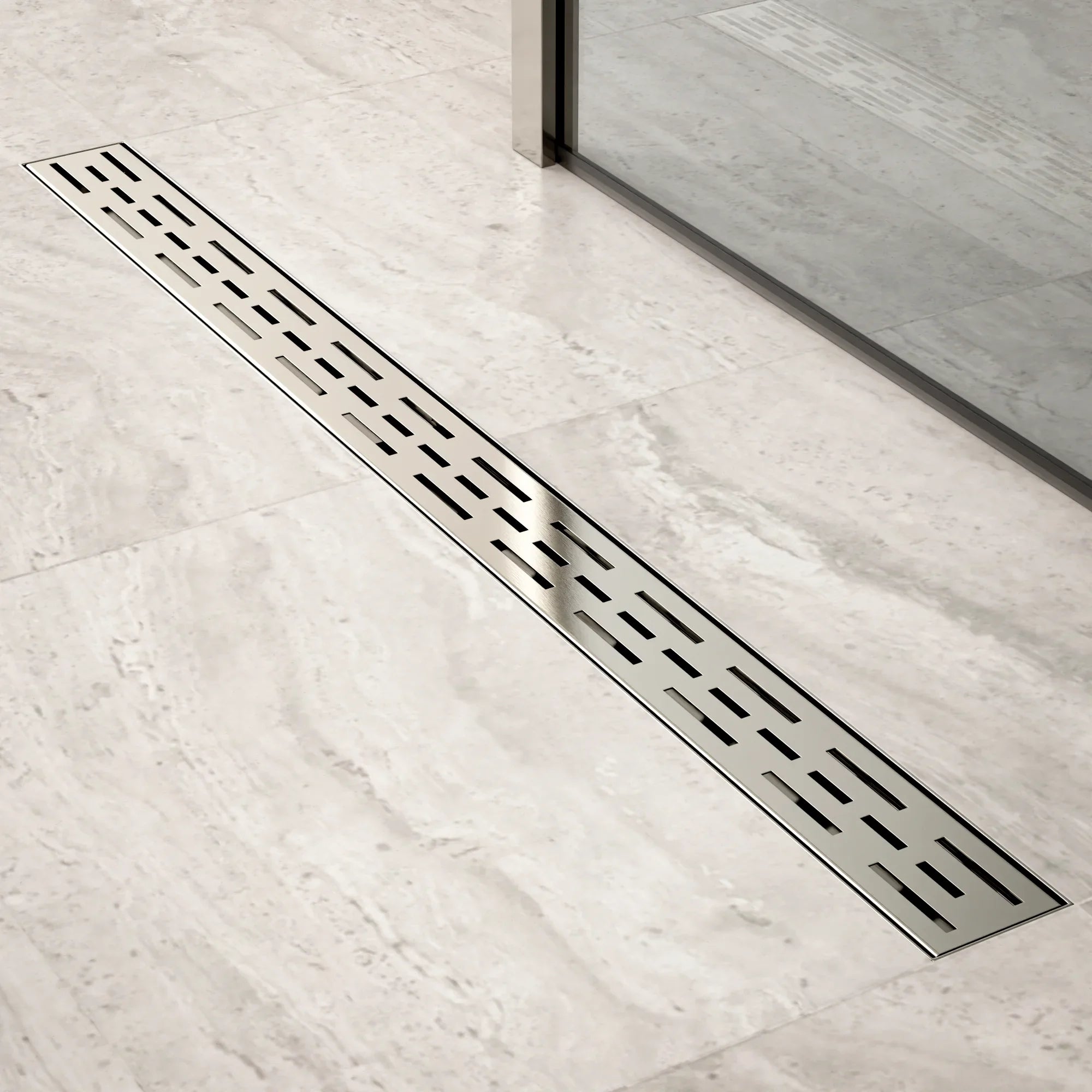 Caniveau de douche – 90 cm – Grille standard – Acier inoxydable – avec bride - Précommander