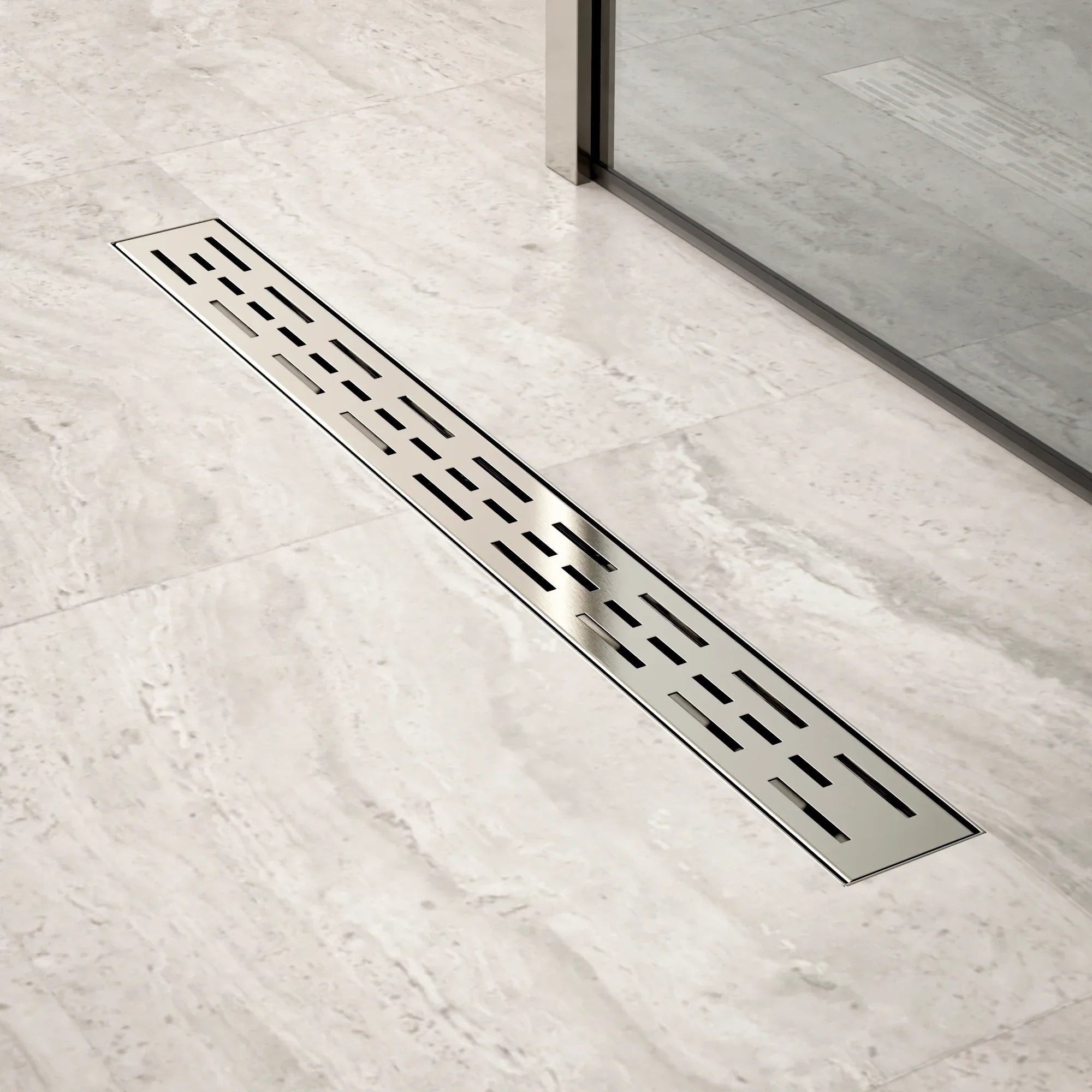 Caniveau de douche – 70 cm – Grille standard – Acier inoxydable – avec bride