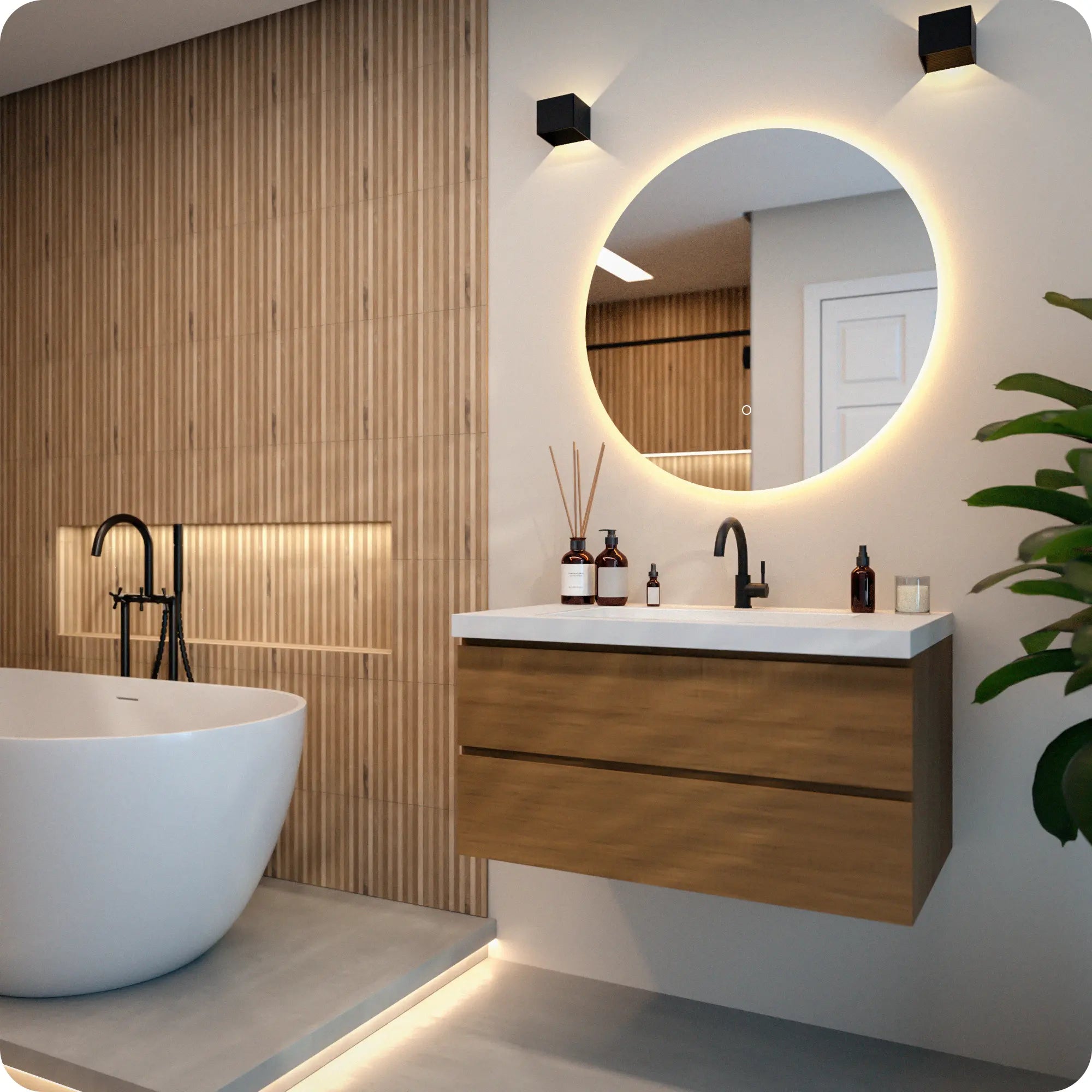 Miroir de salle de bain - 80cm - Sans cadre - Précommander