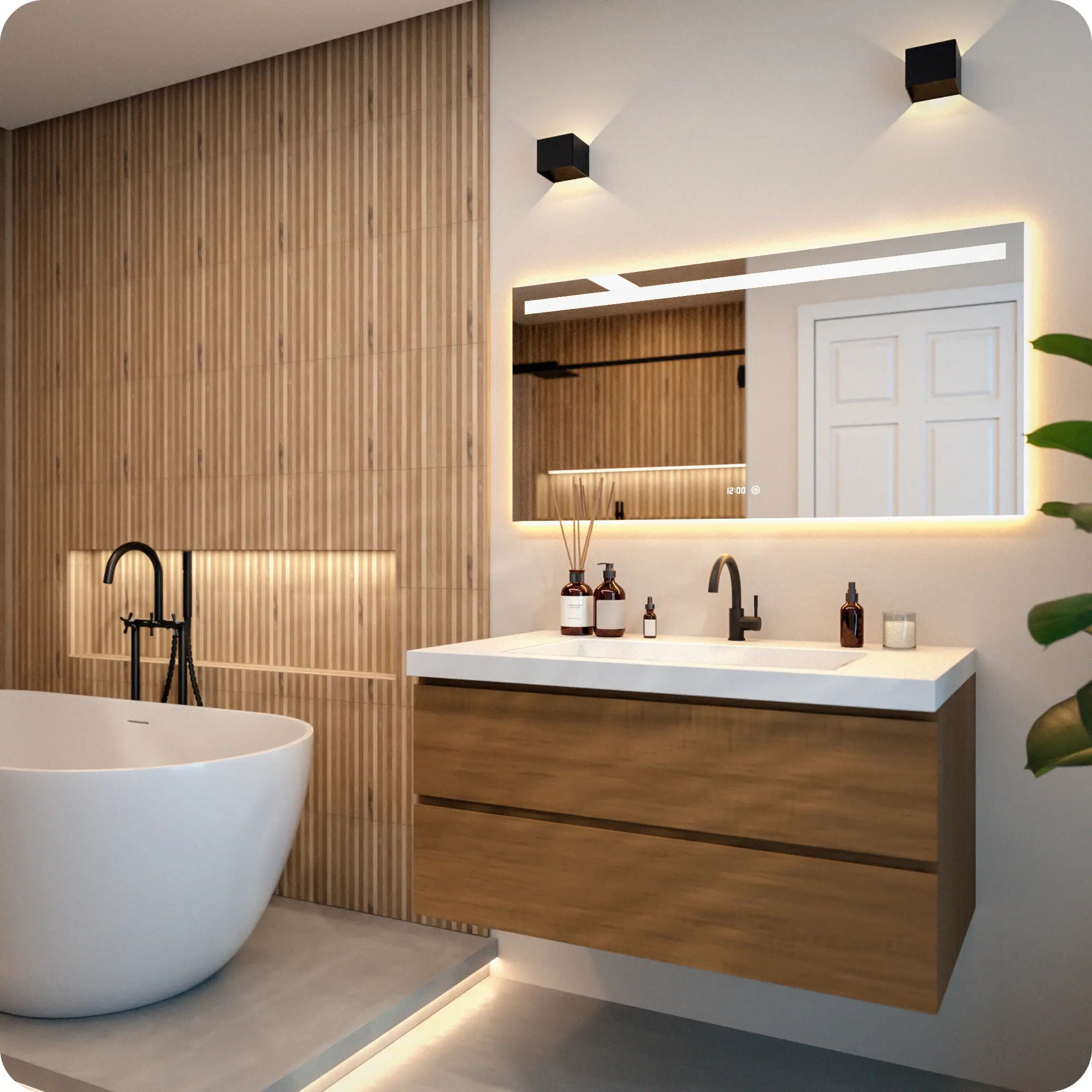 miroir de salle de bain - 120x60 cm - Rectangulaire - Sans Cadre