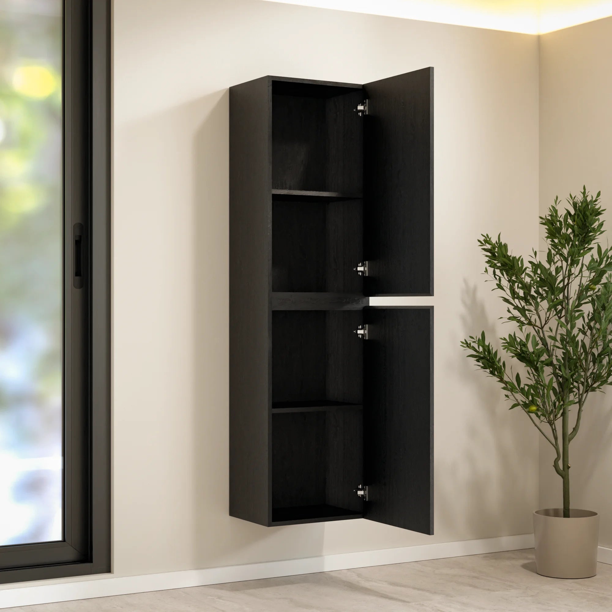 Armoire à colonnes Ruvo - 150cm - Chêne Noir - Précommander