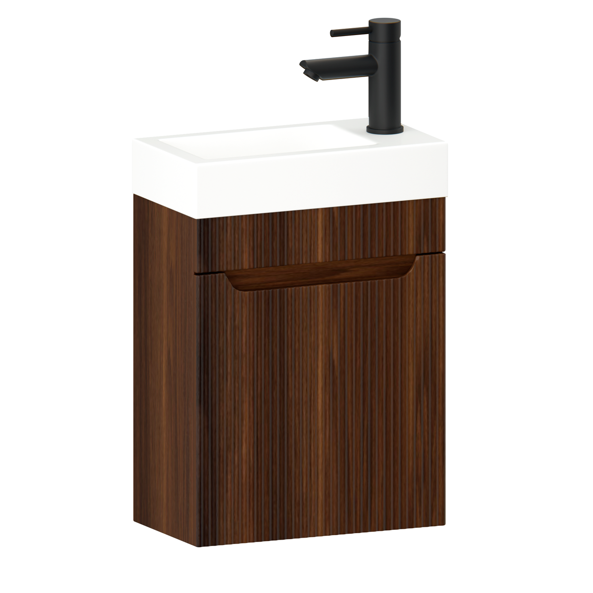 Meuble de salle de bain Vivo - 40 cm - noyer - lavabo blanc