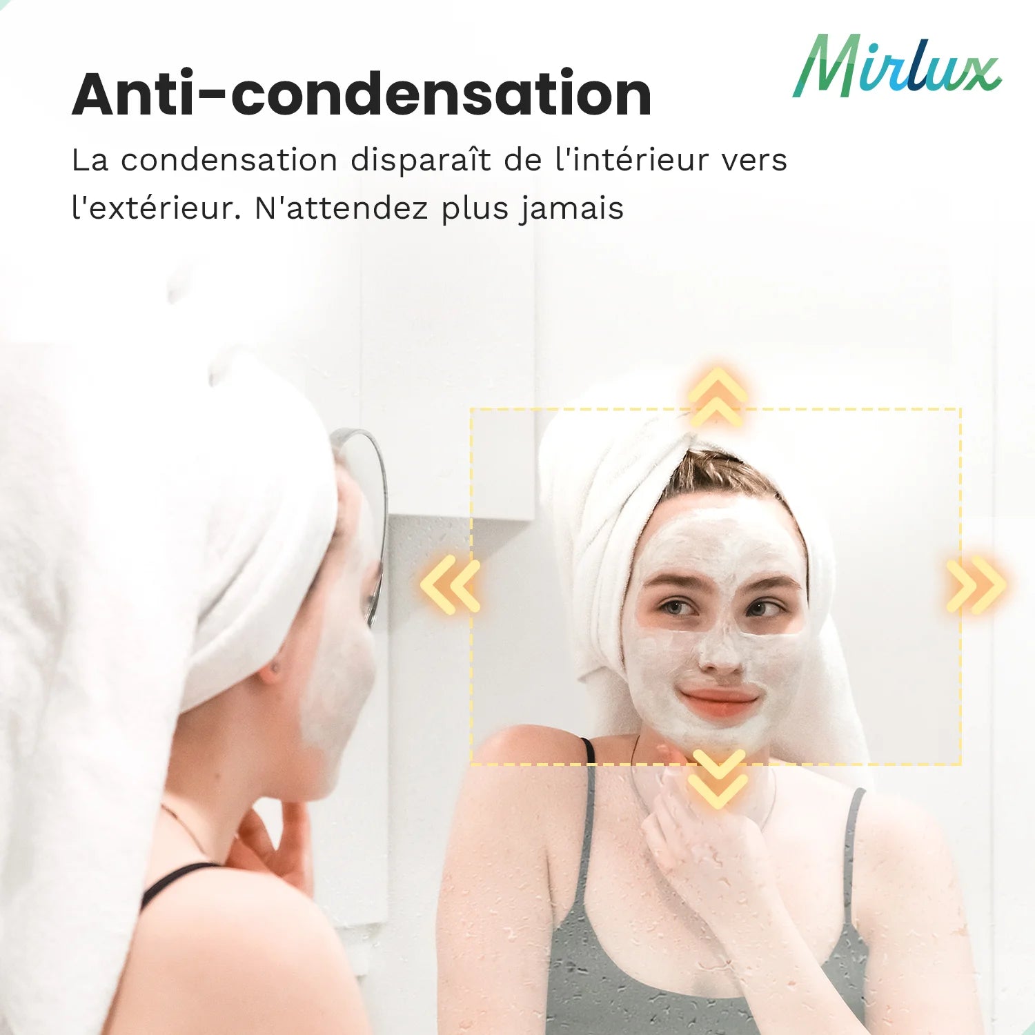 Miroir de salle de bain - 80x60cm - Sans cadre