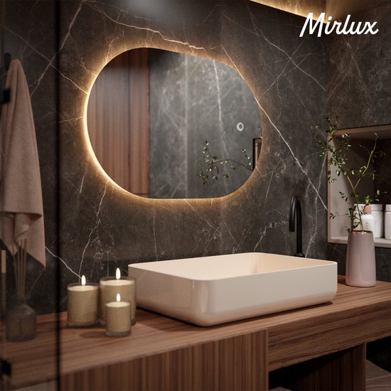 Miroir de salle de bain - 90x60cm - Sans cadre