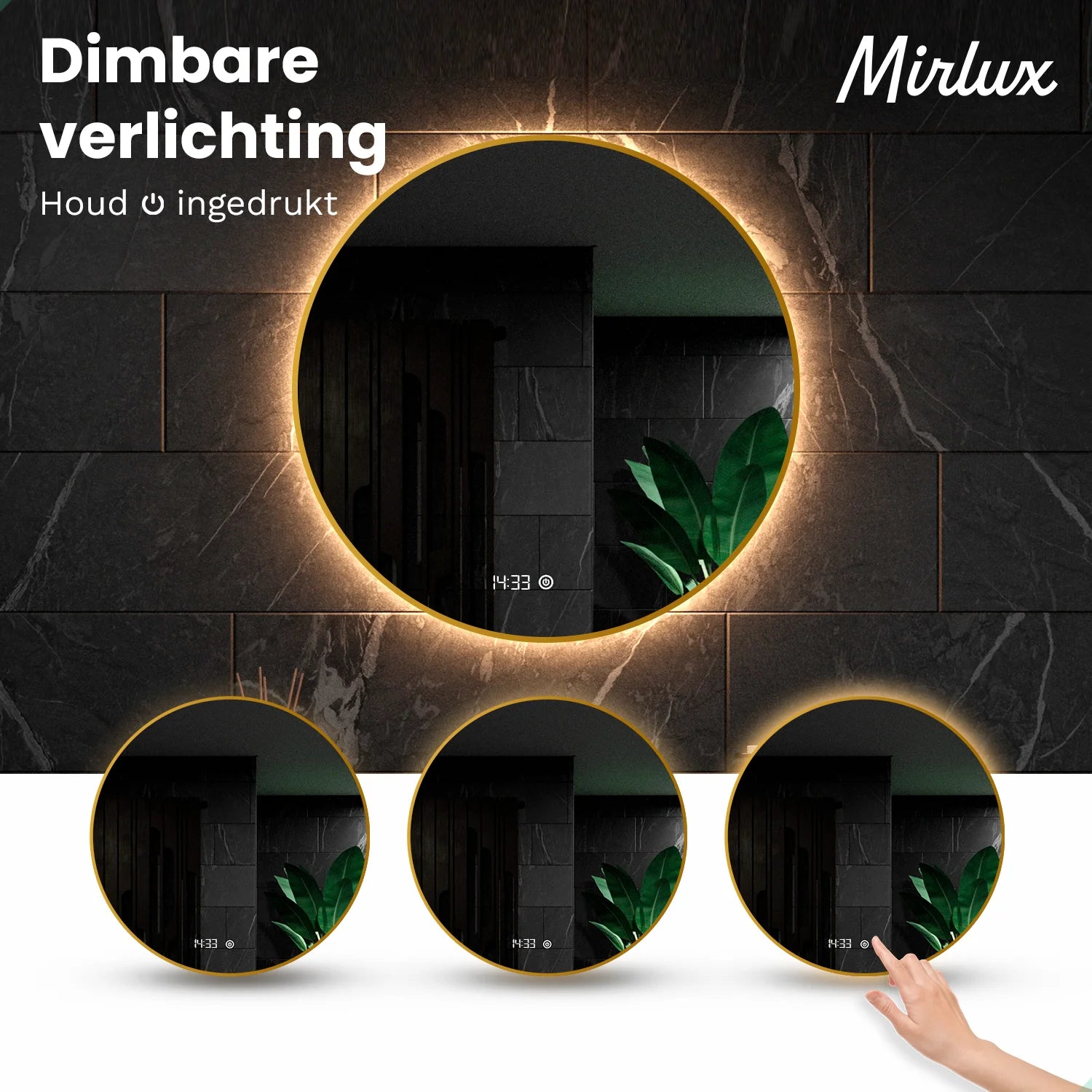 Miroir de salle de bains - 80 cm - Cadre Doré