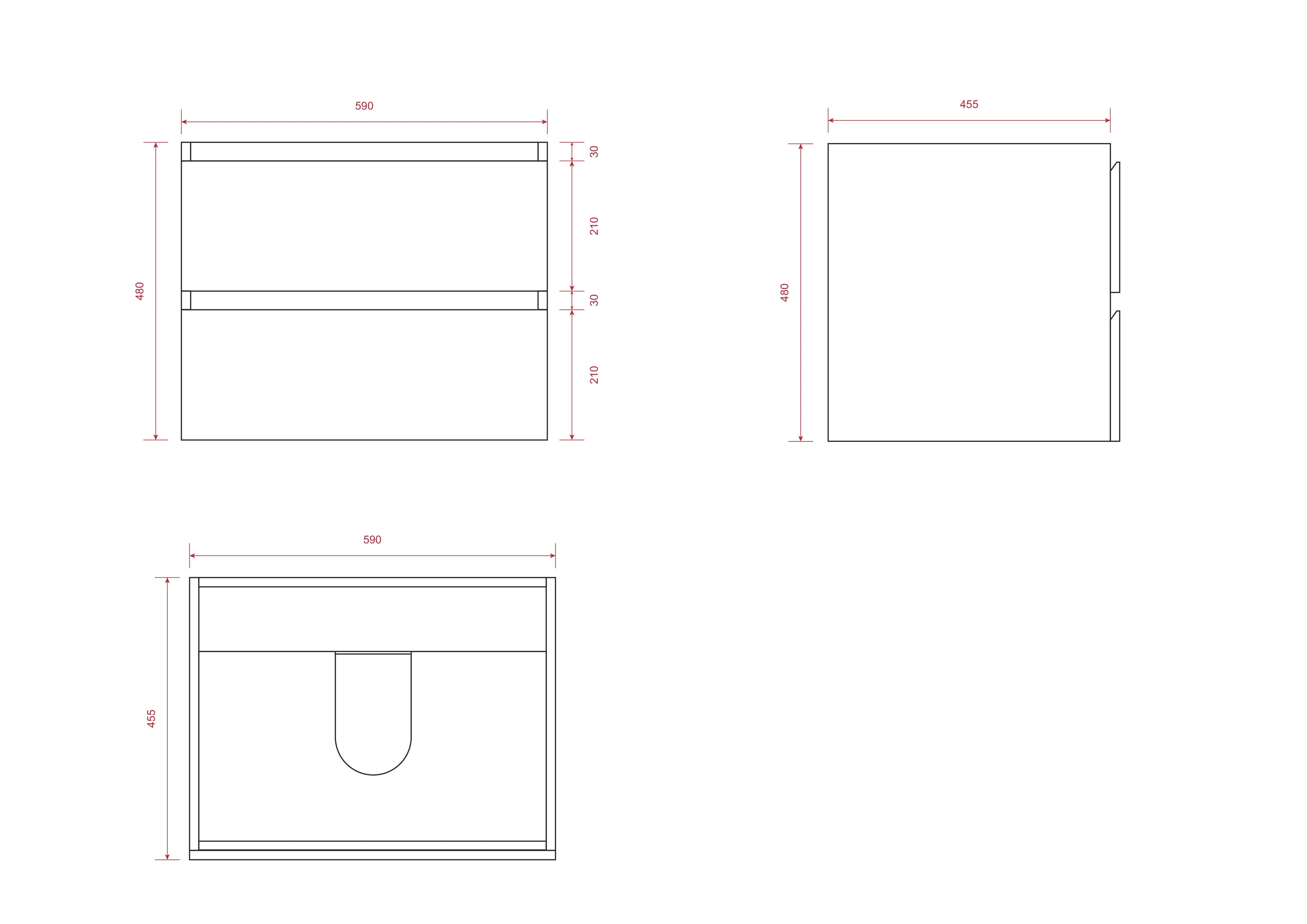 Ensemble meuble vasque Valento – 60 cm – Chêne Chaud – Lavabo Blanc