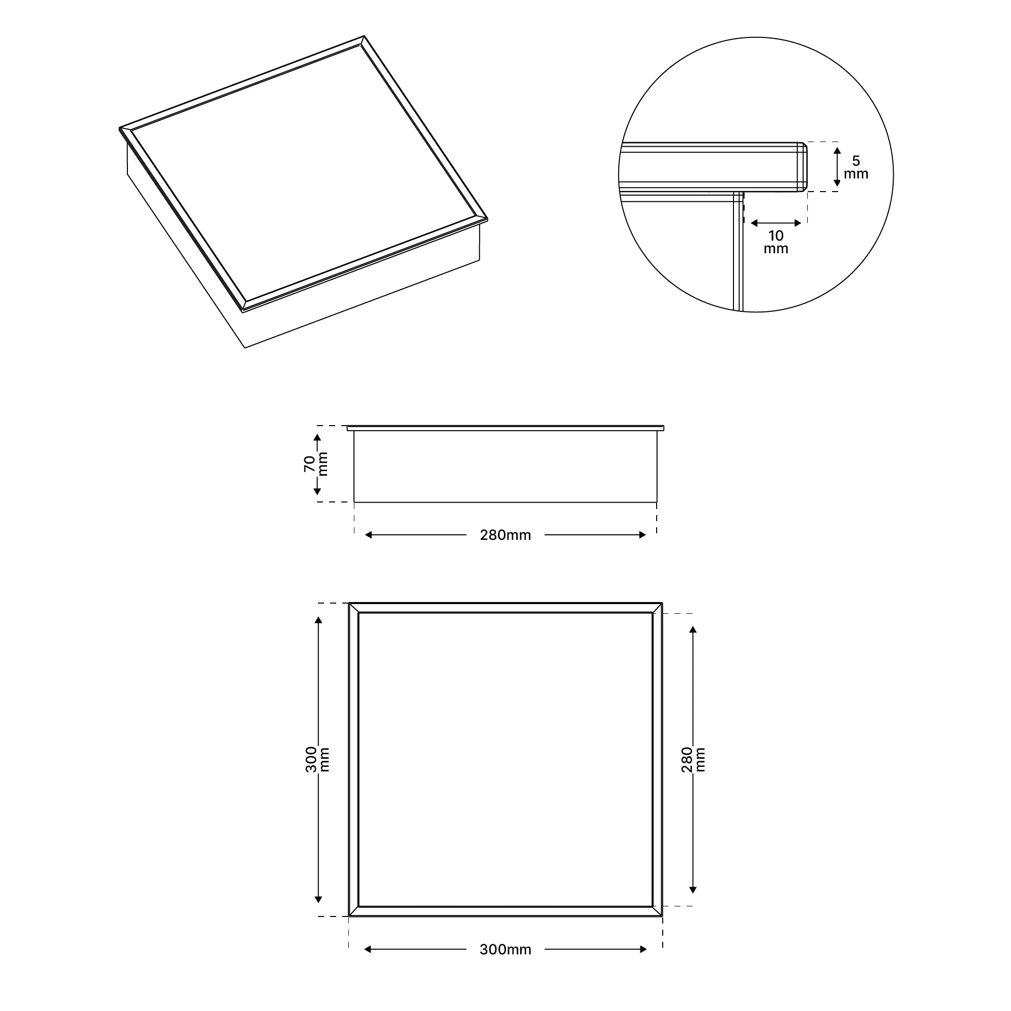 Niche de salle de bain - 30x30x7 - Noir