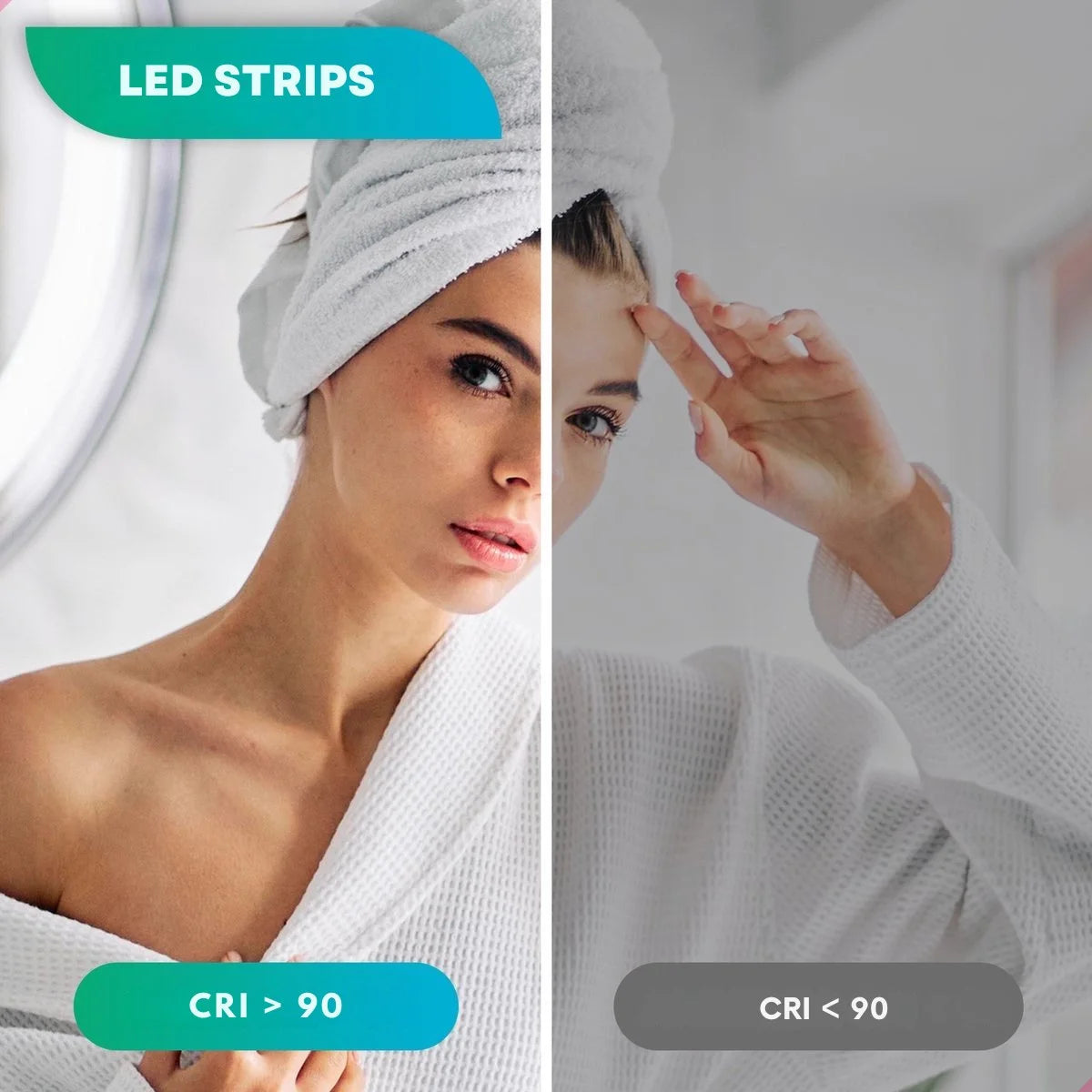 Miroir de Salle de Bain - 80cm - Cadre Noir