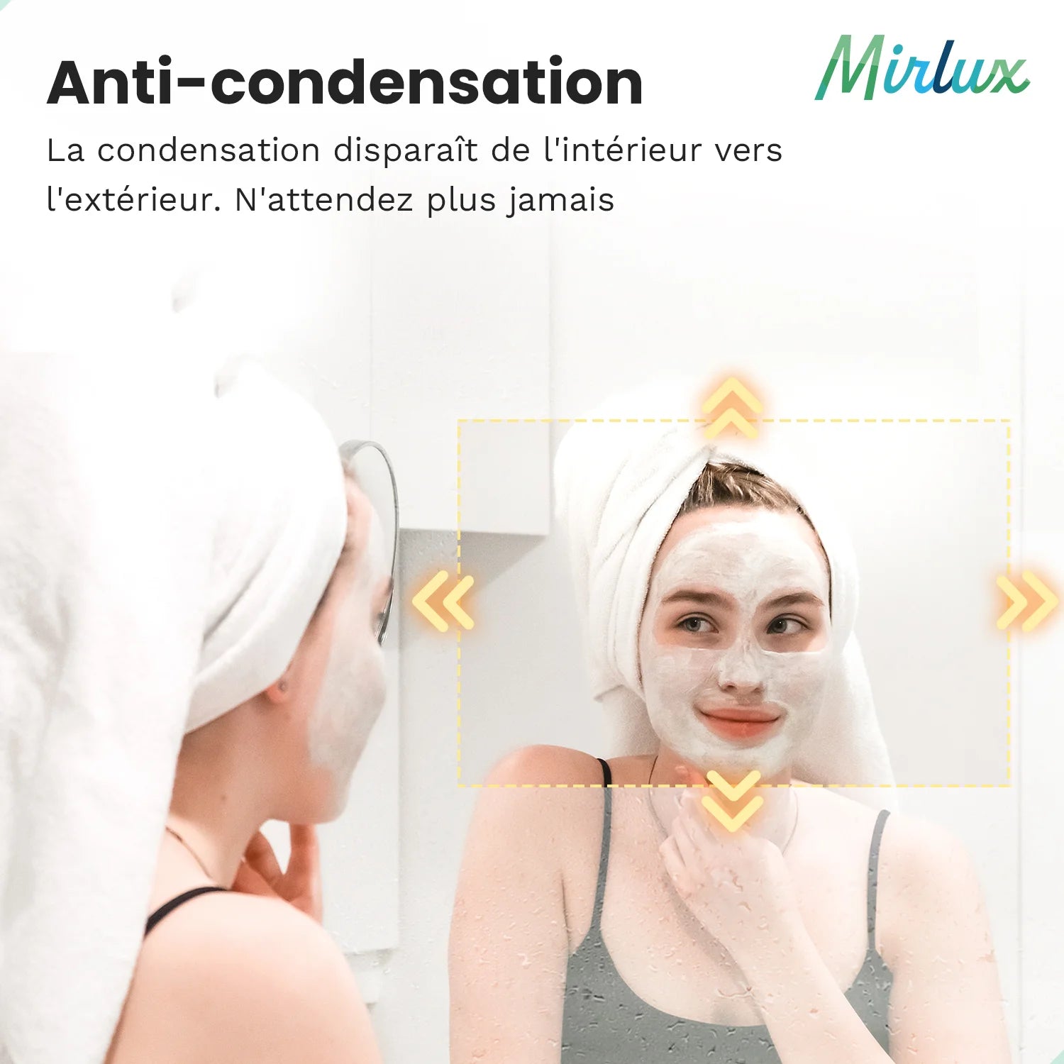 Miroir de salle de bain - 90x60cm - Sans cadre