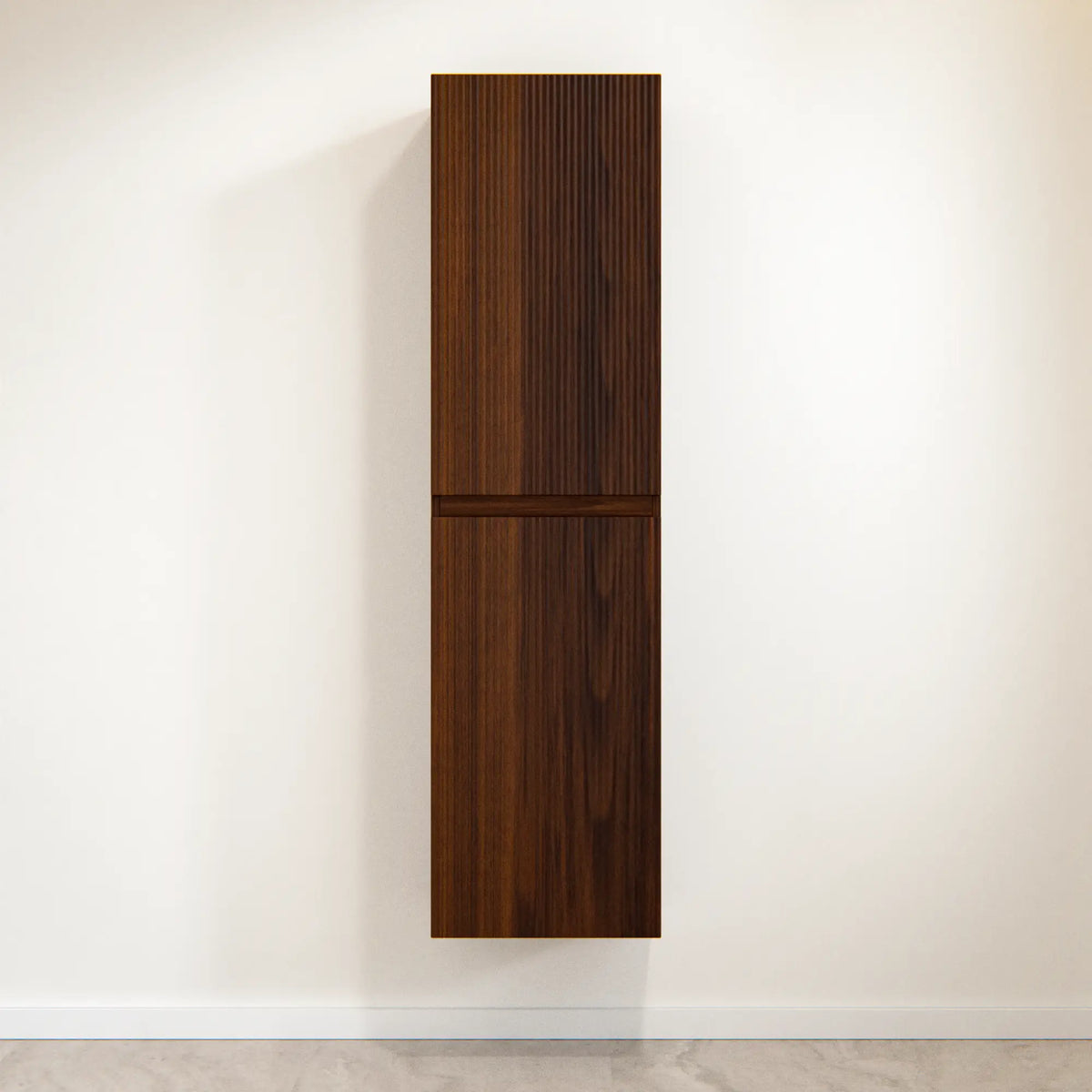 Meuble de salle de bain Ruvo - 150 cm - brun noyer avec relief strié