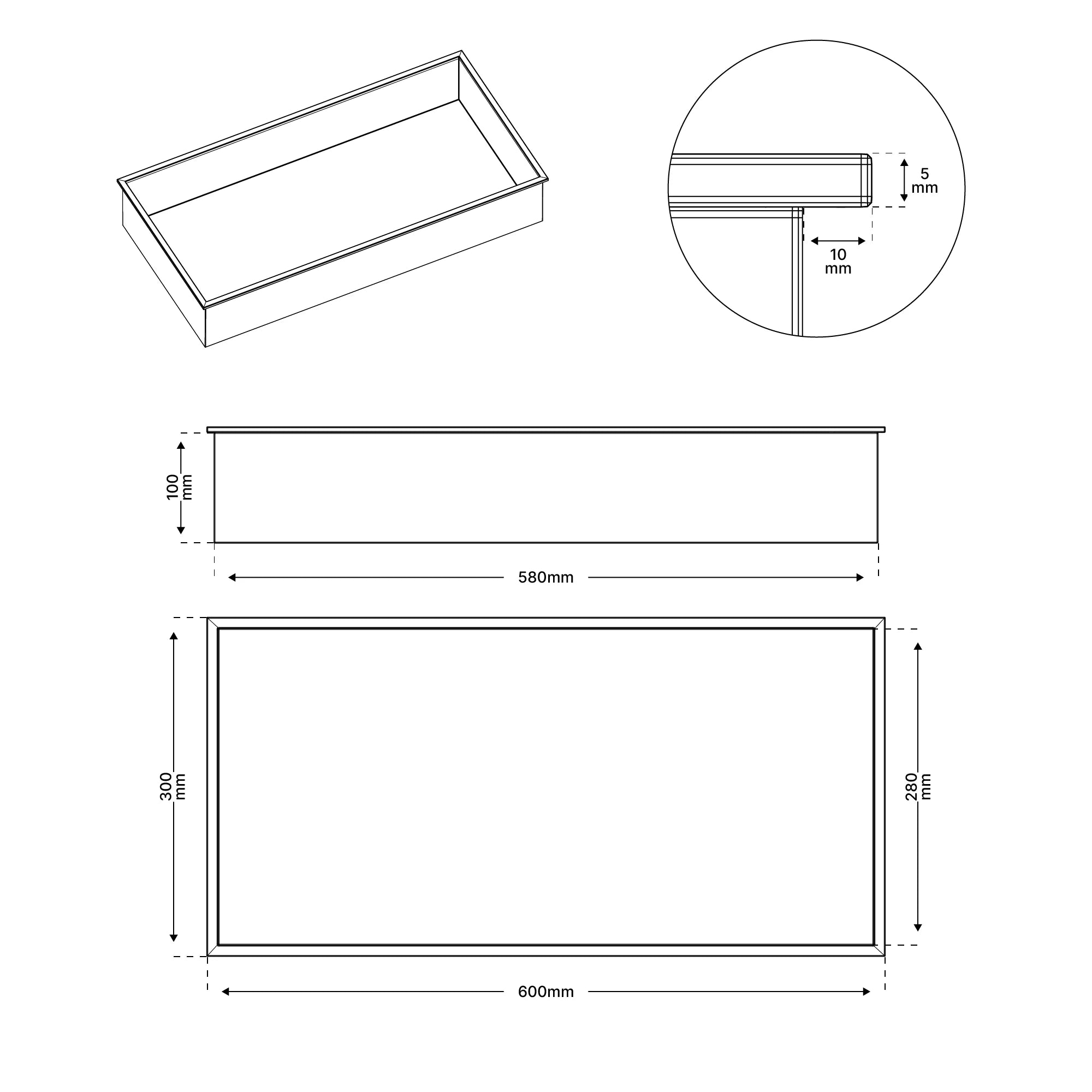 Tablette de salle de bain - 30x60x10 - Cuivre