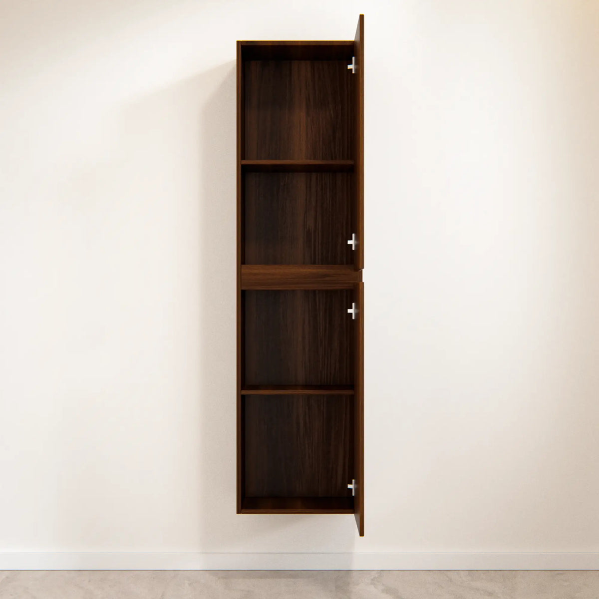 Meuble de salle de bain Ruvo - 150 cm - brun noyer avec relief strié