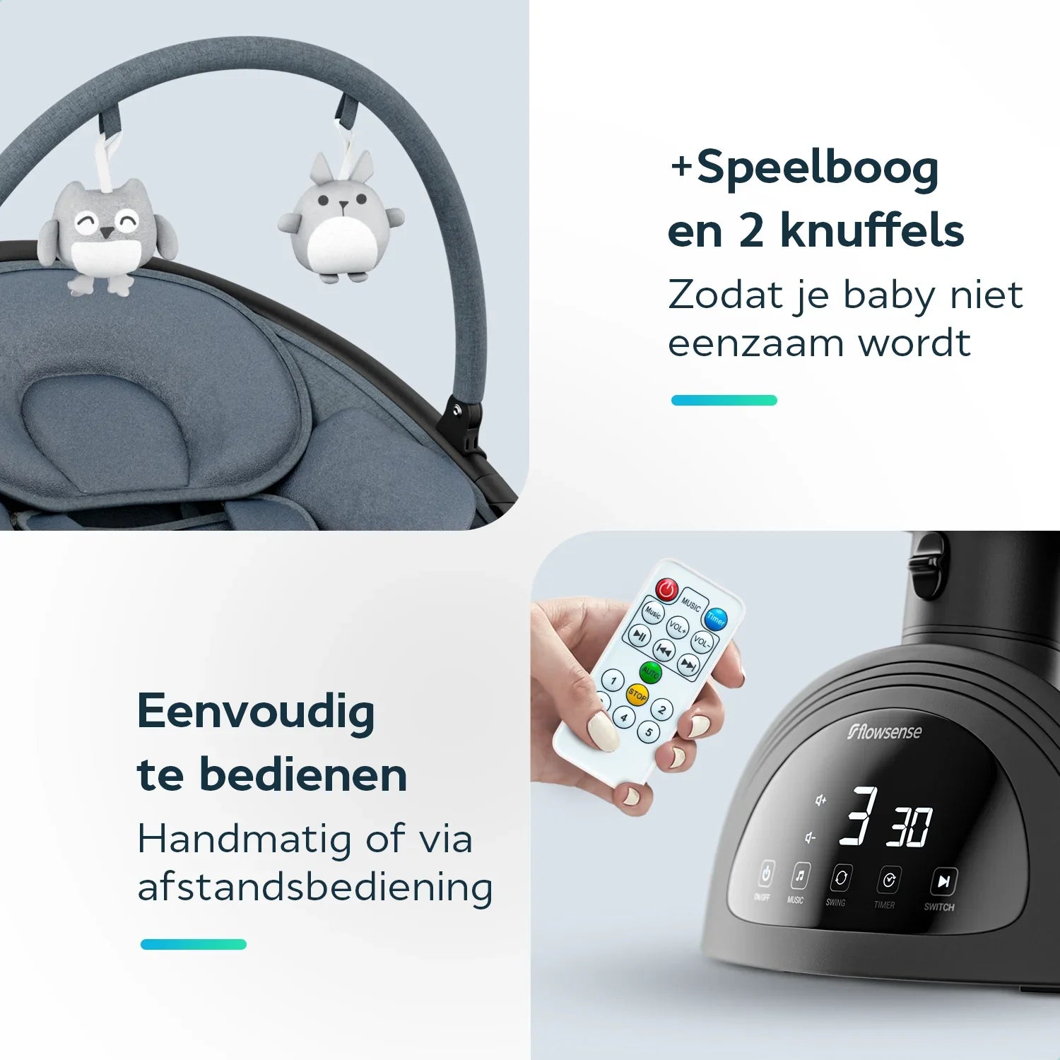Transat électrique - Avec télécommande - Noir/Gris