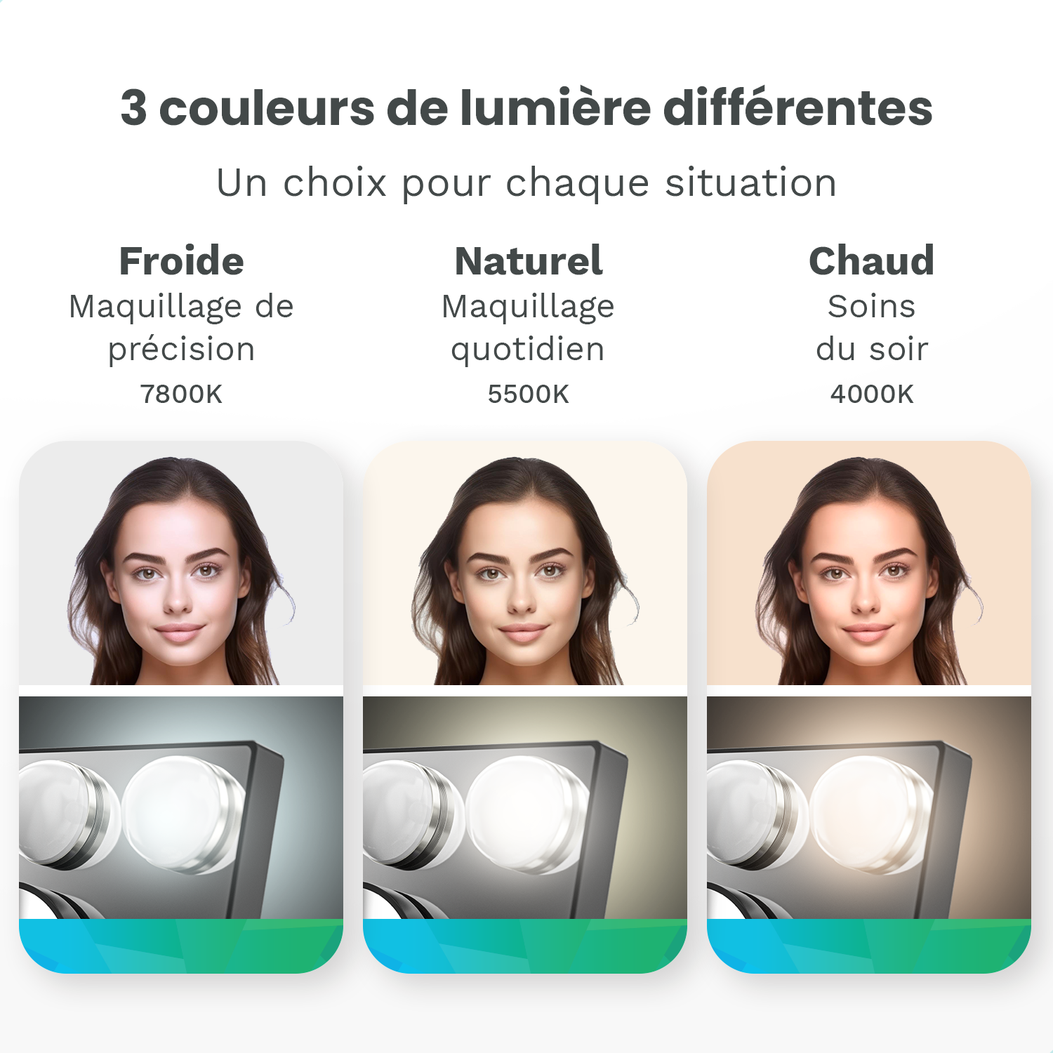 Miroir Hollywood - 44x30cm - Noir