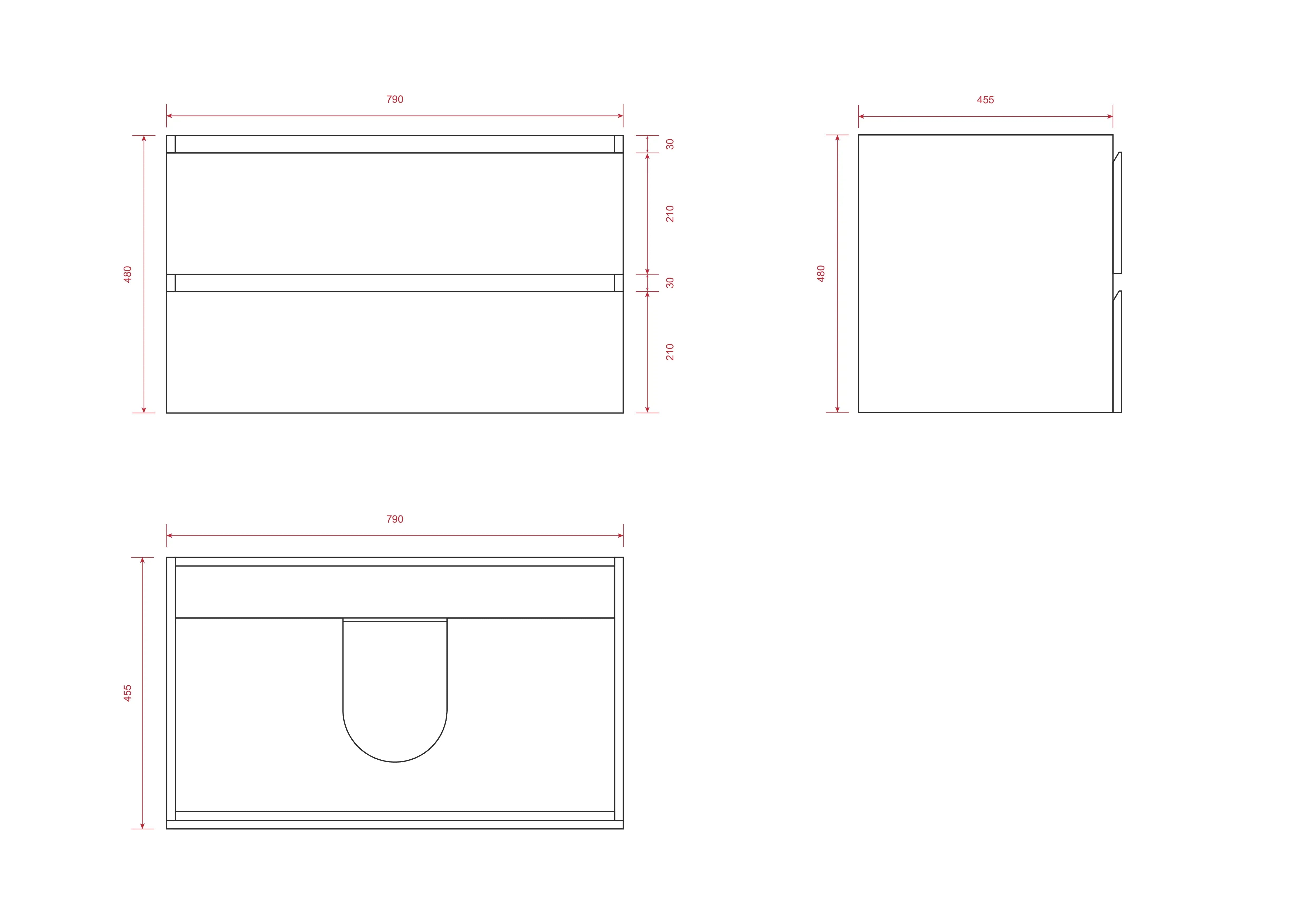 Ensemble meuble vasque Valento – 80 cm – Chêne Chaud – Lavabo Blanc