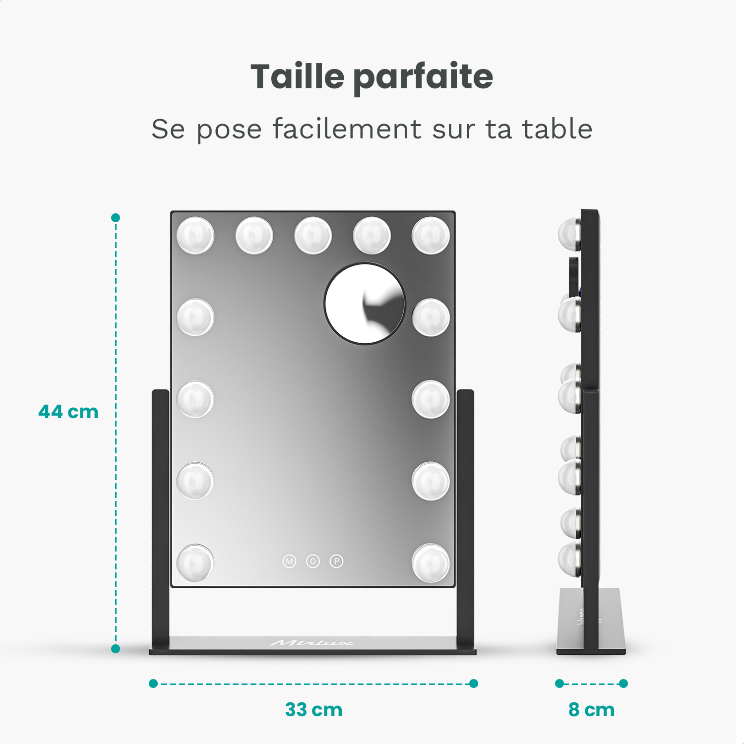 Miroir Hollywood - 44x30cm - Noir