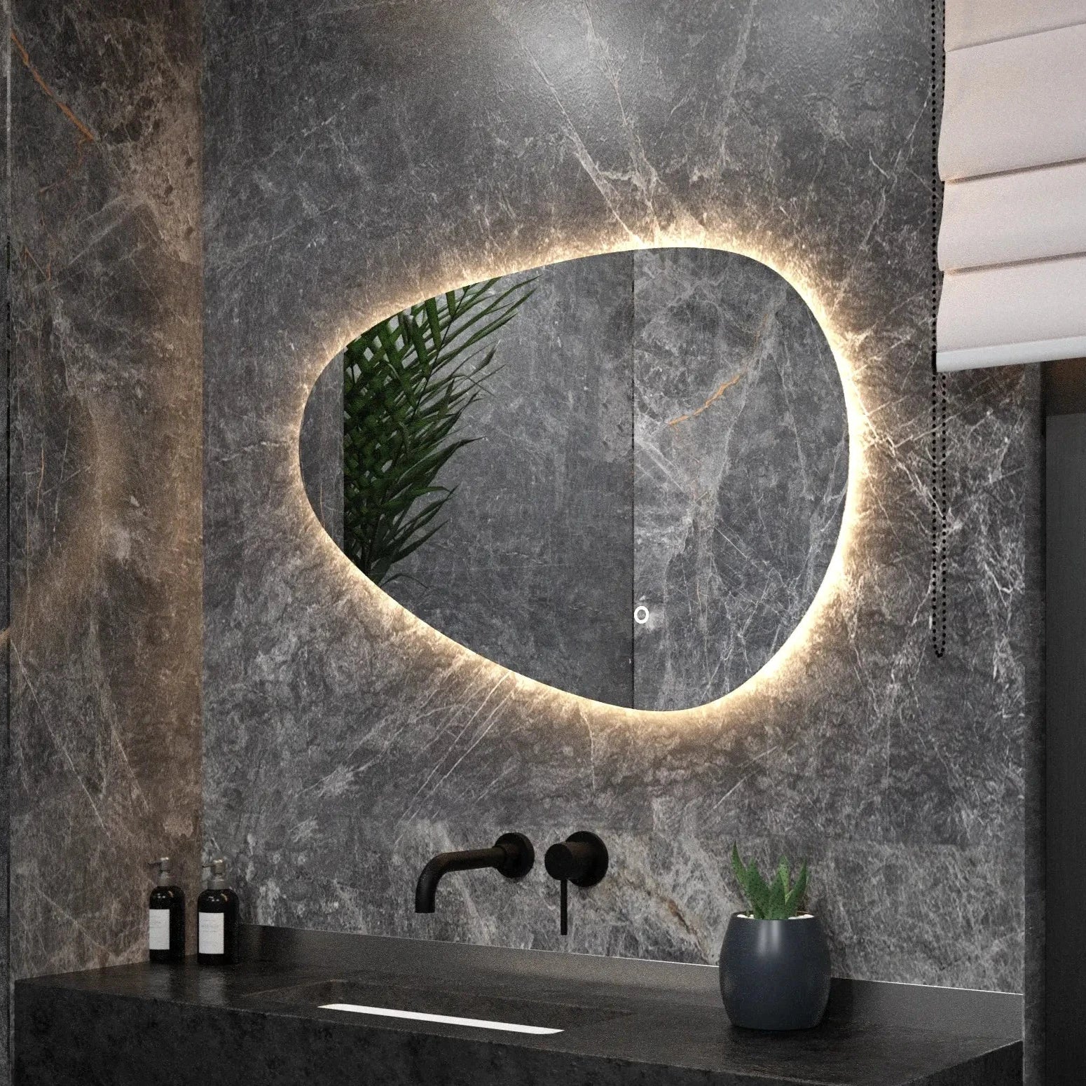 Miroir de salle de bain - 90x60cm Asymétrique - Sans cadre