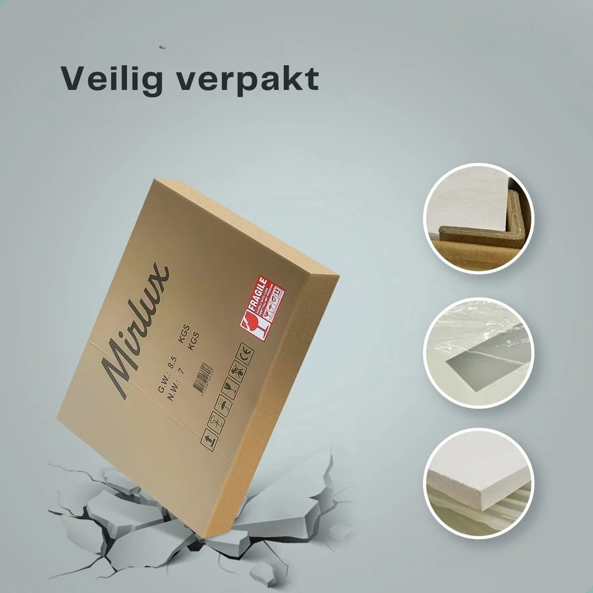 Miroir de Salle de Bain - 80cm - Cadre Noir