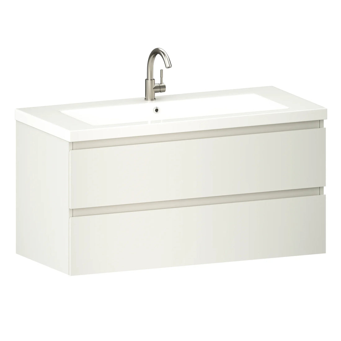 Meuble de salle de bain Sena - 100 cm - Blanc - Lavabo Blanc