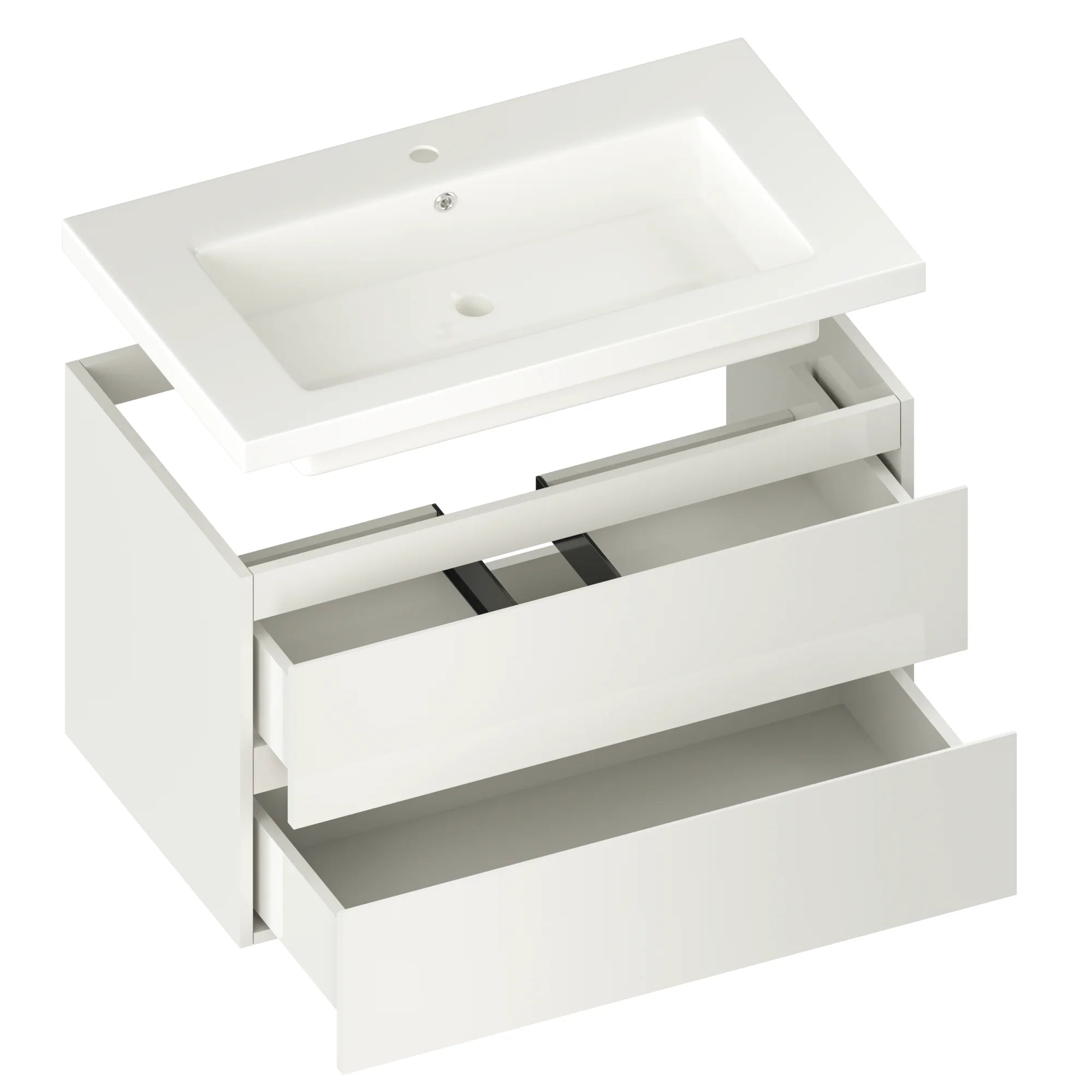 Meuble de salle de bain Sova - 80 cm - Blanc - Vasque blanche