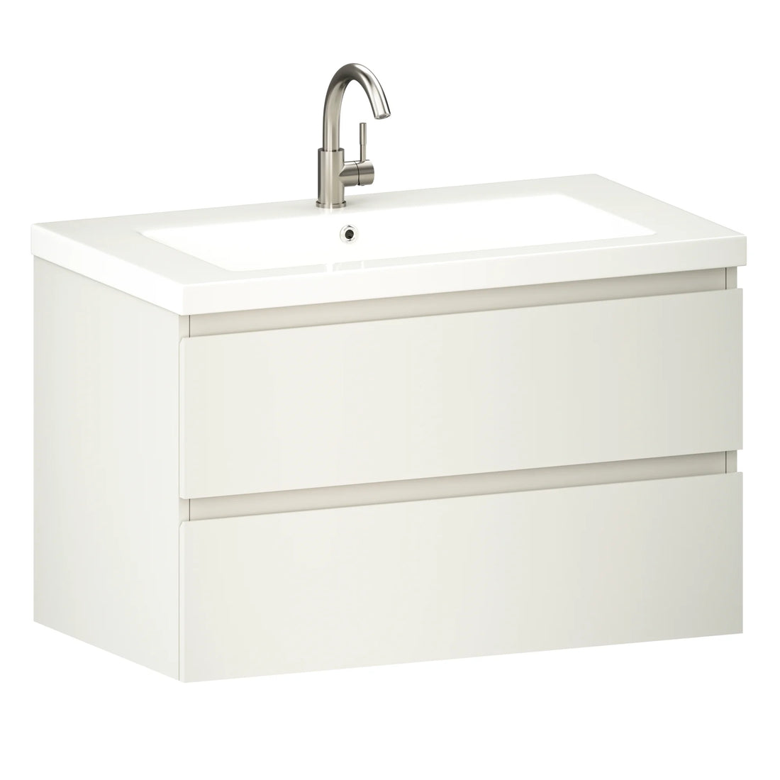 Meuble de salle de bain Sova - 80 cm - Blanc - Lavabo Blanc