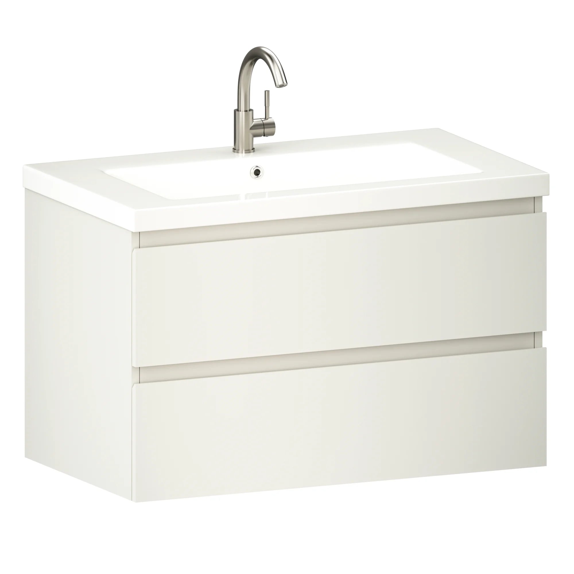 Meuble de salle de bain Sova - 80 cm - Blanc - Vasque blanche