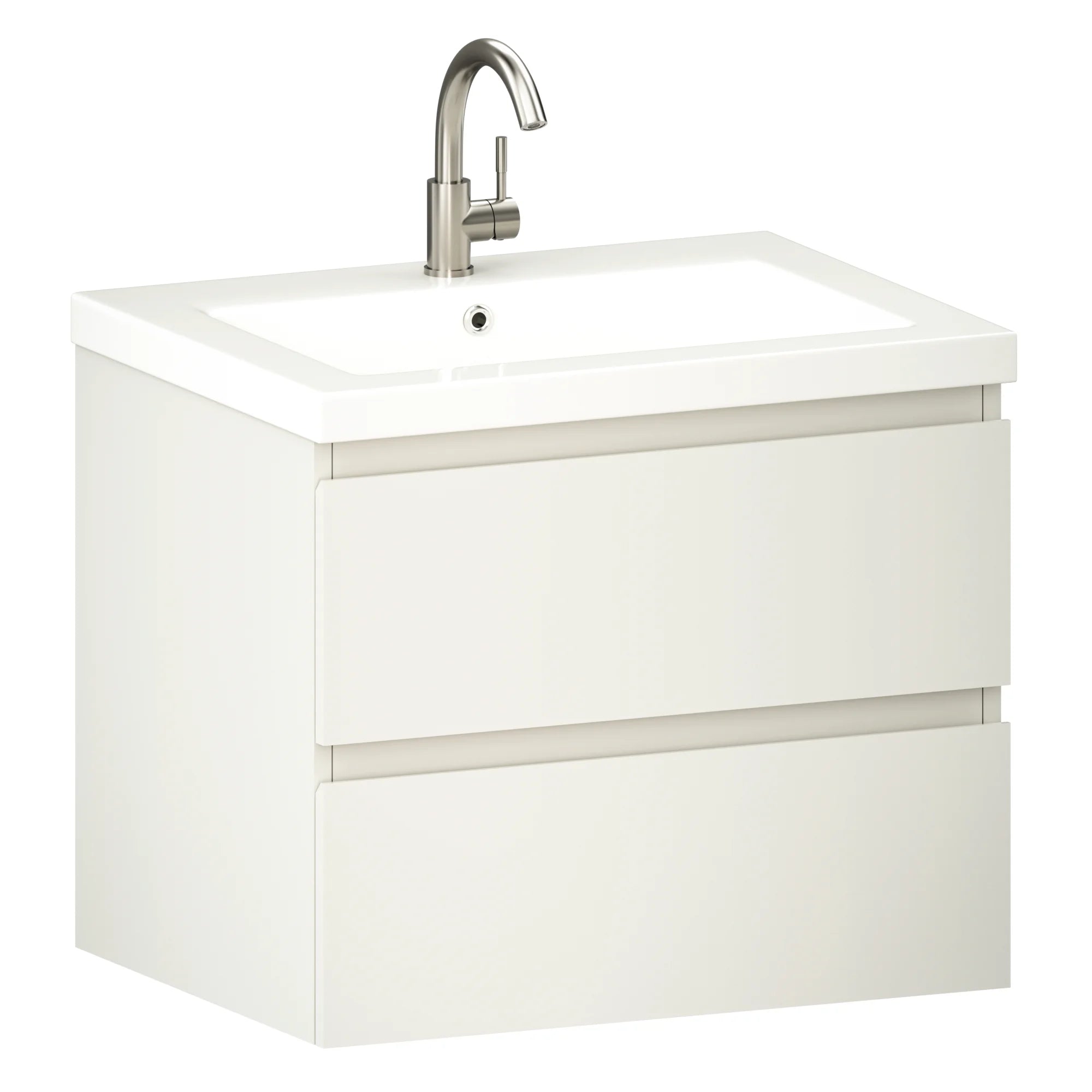 Meuble de salle de bain Karo - 60 cm - Blanc - Vasque blanche