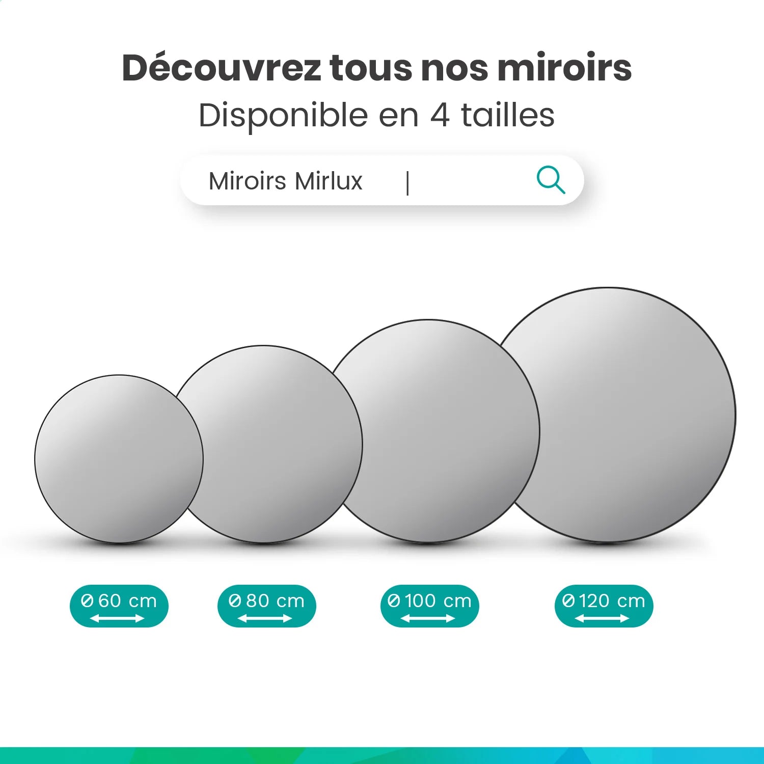 Miroir de salle de bains - 120 cm - Cadre noir - Précommander