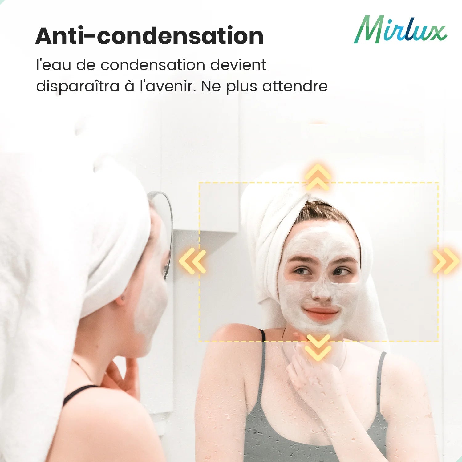 Miroir de salle de bain - 90x65cm Rectangulaire - Sans cadre - PRE-ORDER