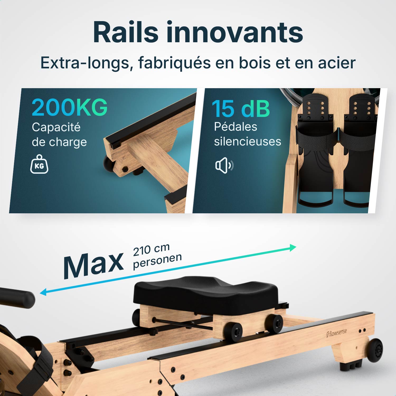 Rameur - RowForge - Bois avec résistance à l'eau
