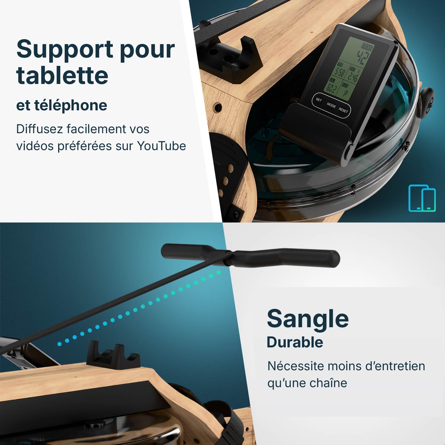 Rameur - RowForge - Bois avec résistance à l'eau
