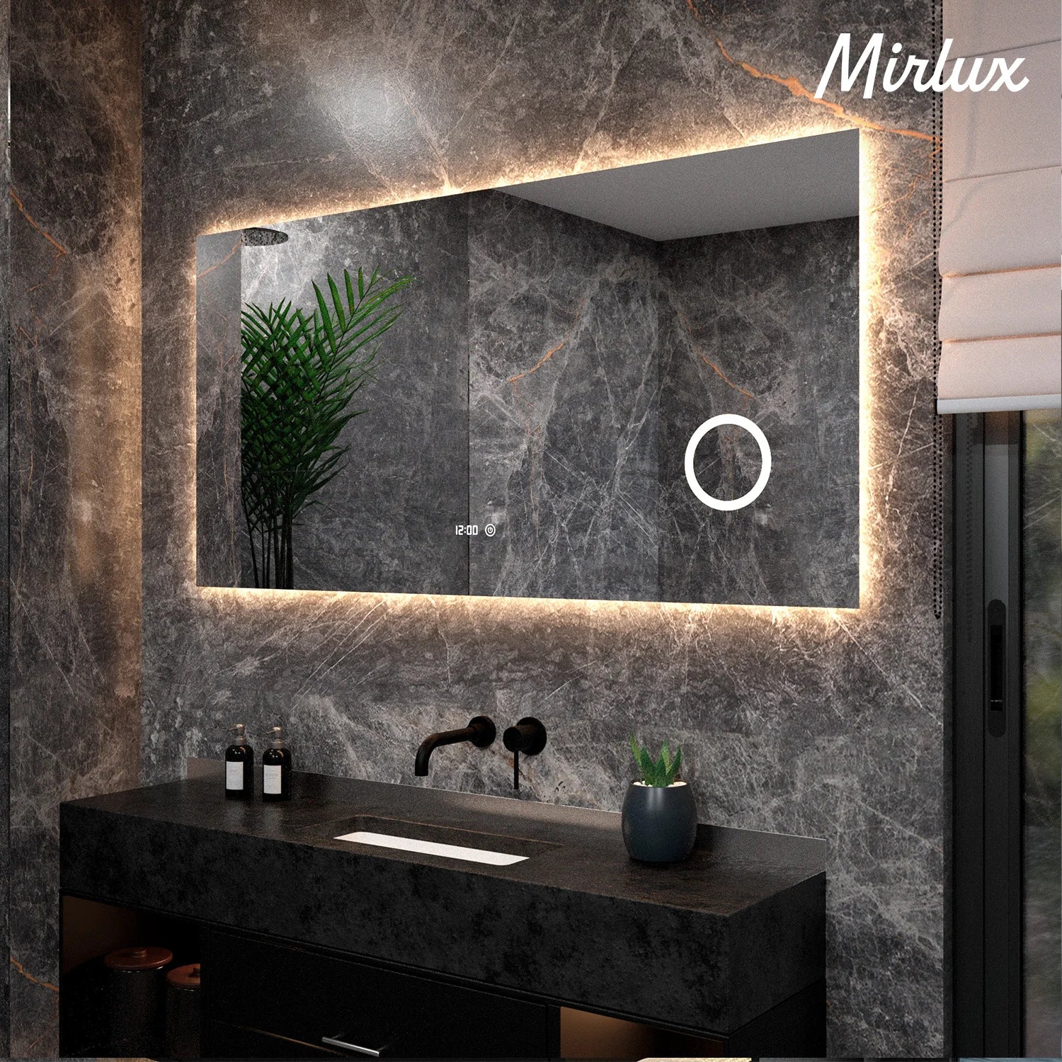 Miroir de salle de bains - 160x80 cm - Sans cadre