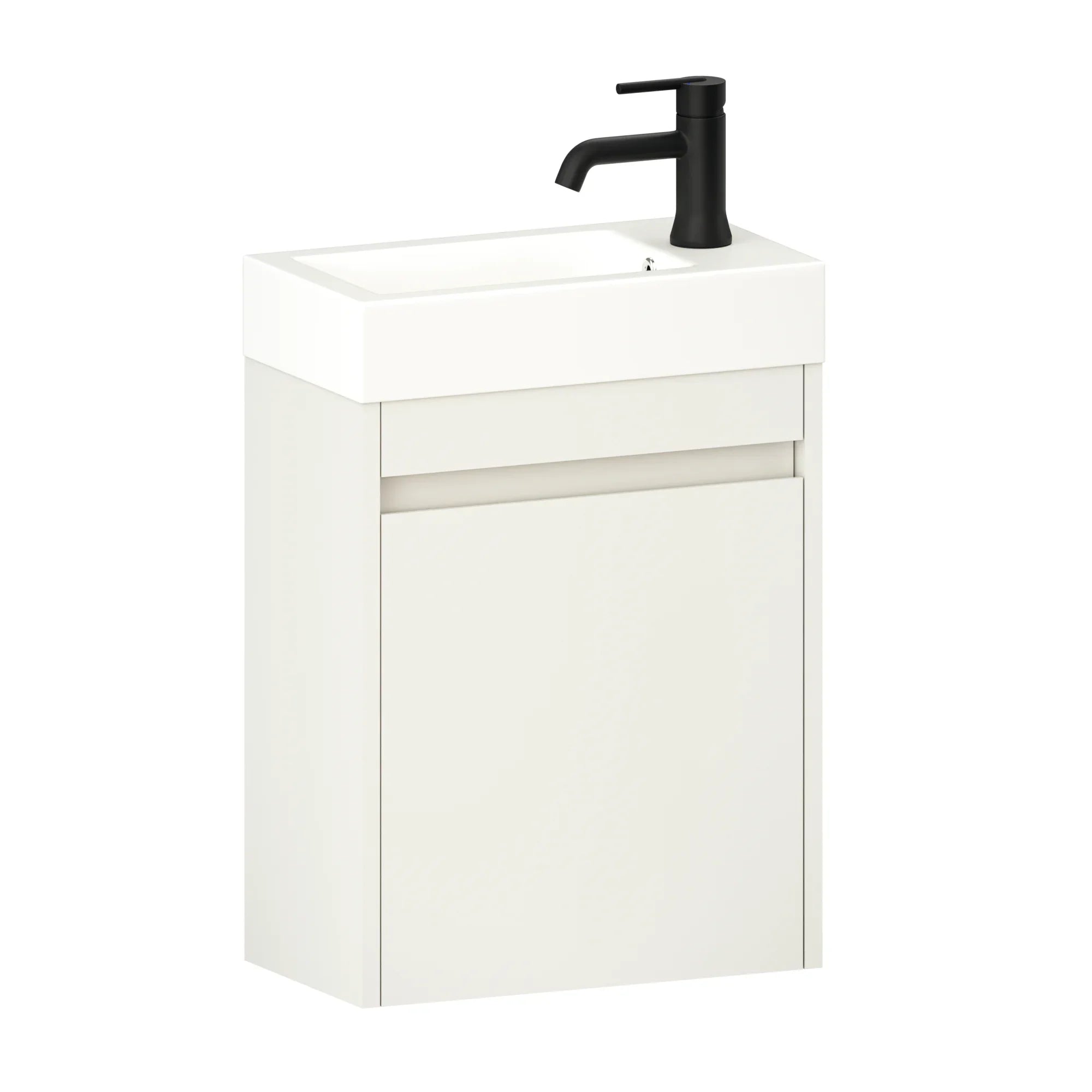 Meuble de toilette Vivo – 40 cm – Blanc – Vasque blanche - Précommander